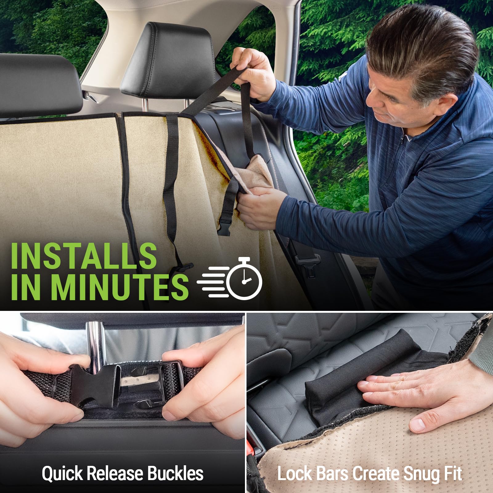 Season Guard Back Seat Towel Seat Cover For Cars; Great For After Gym Workouts, Dogs, And Outdoor Activities; Universal Fit For