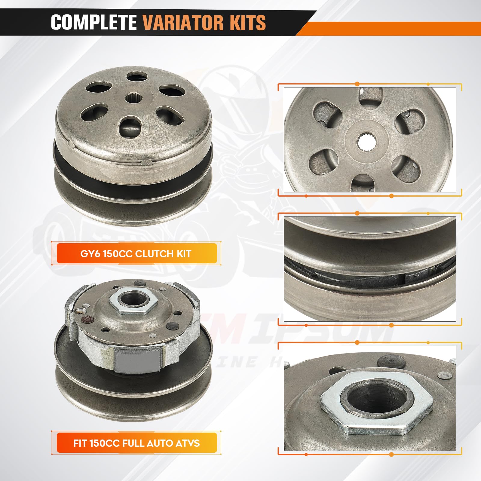 Clutch Set Fit For Gy6 125Cc 150Cc 4-Stroke Engine Scooter Atv Taotao Roketa Sunl Include Clutch Assembly Variator Assembly 743