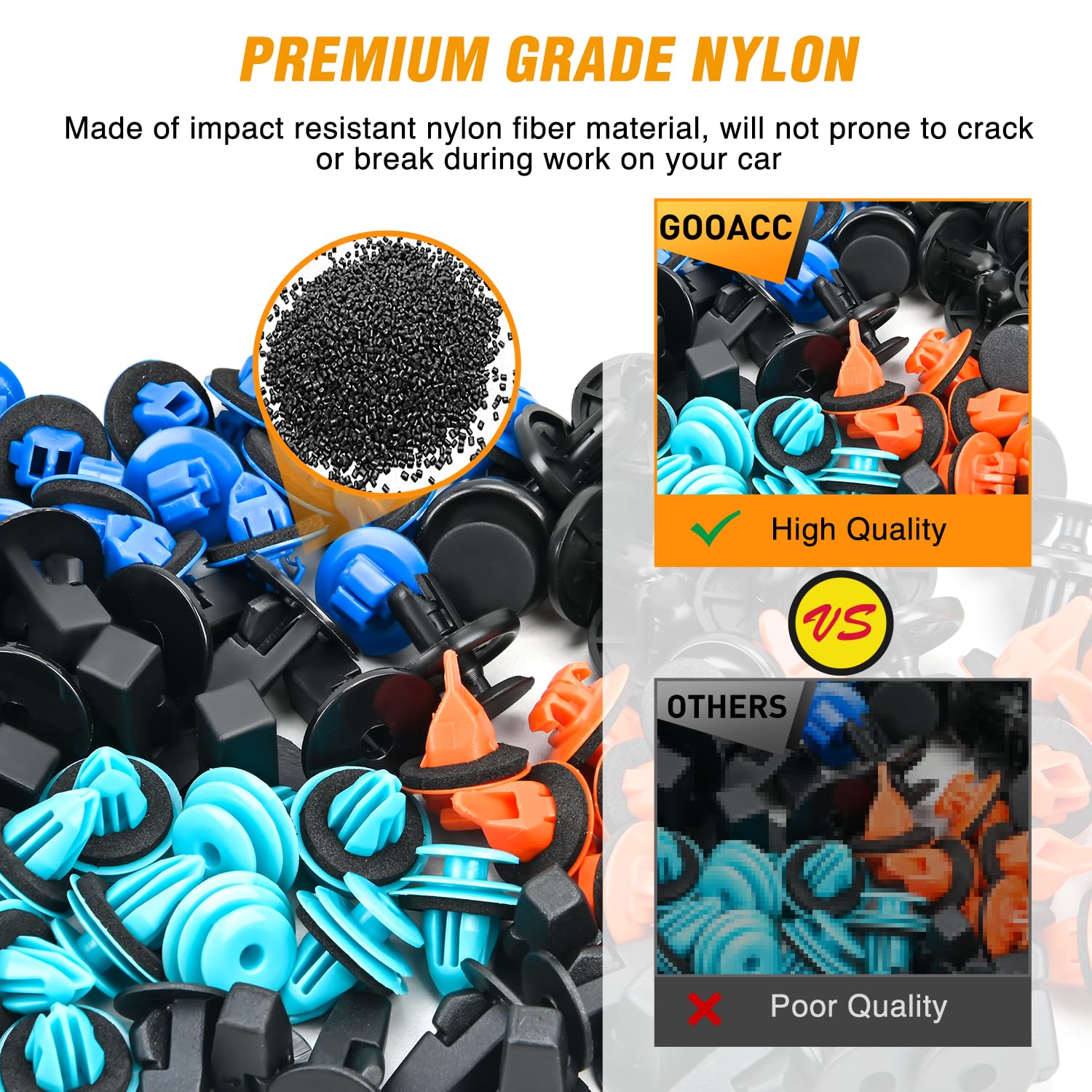 Gooacc 180Pcs Car Bumper Retainer Clips Bumper Fender Liner Kit For Lexus Toyota 4Runner Tacoma Rav4 Scion 75495-35010 75397-350