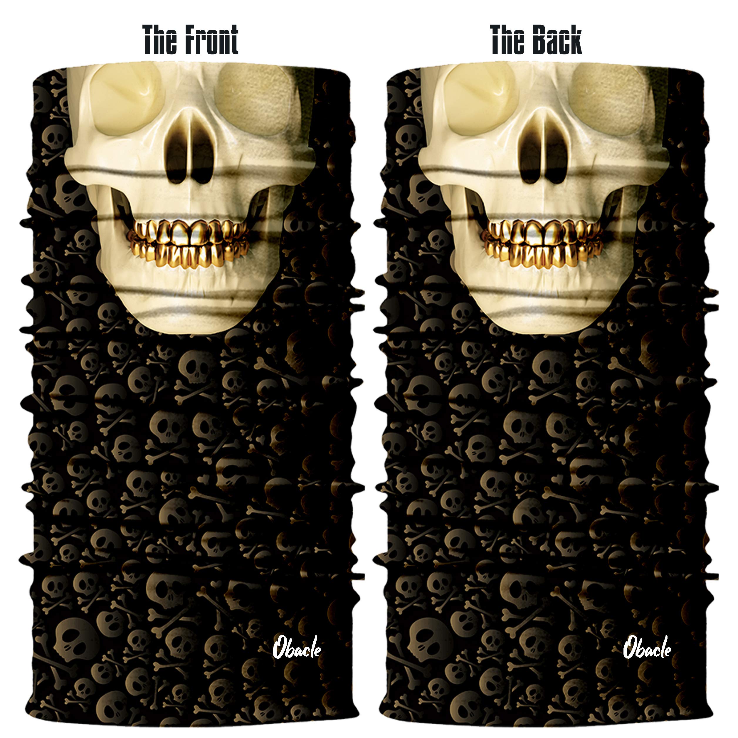 Obacle Skull Face Mask For Dust Wind Uv Sun Protection Seamless 3D Face Mask Bandana For Men Women Durable Thin Breathable Skele