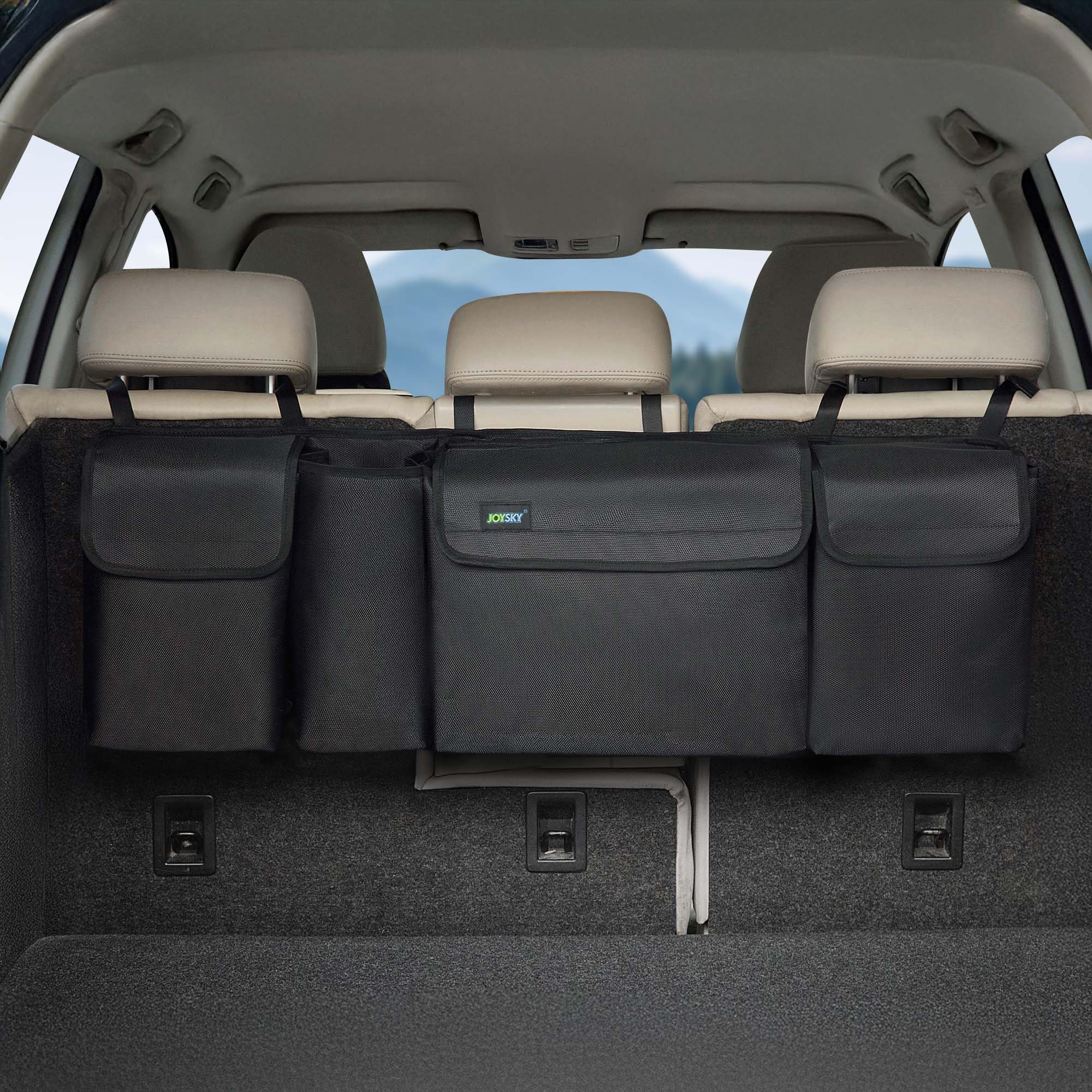 Joysky Trunk Hanging Organizer, Backseat Car Organizer With Large Pockets For Suv, Truck, Mpv, Collapsible Vehicle Storage Bag,