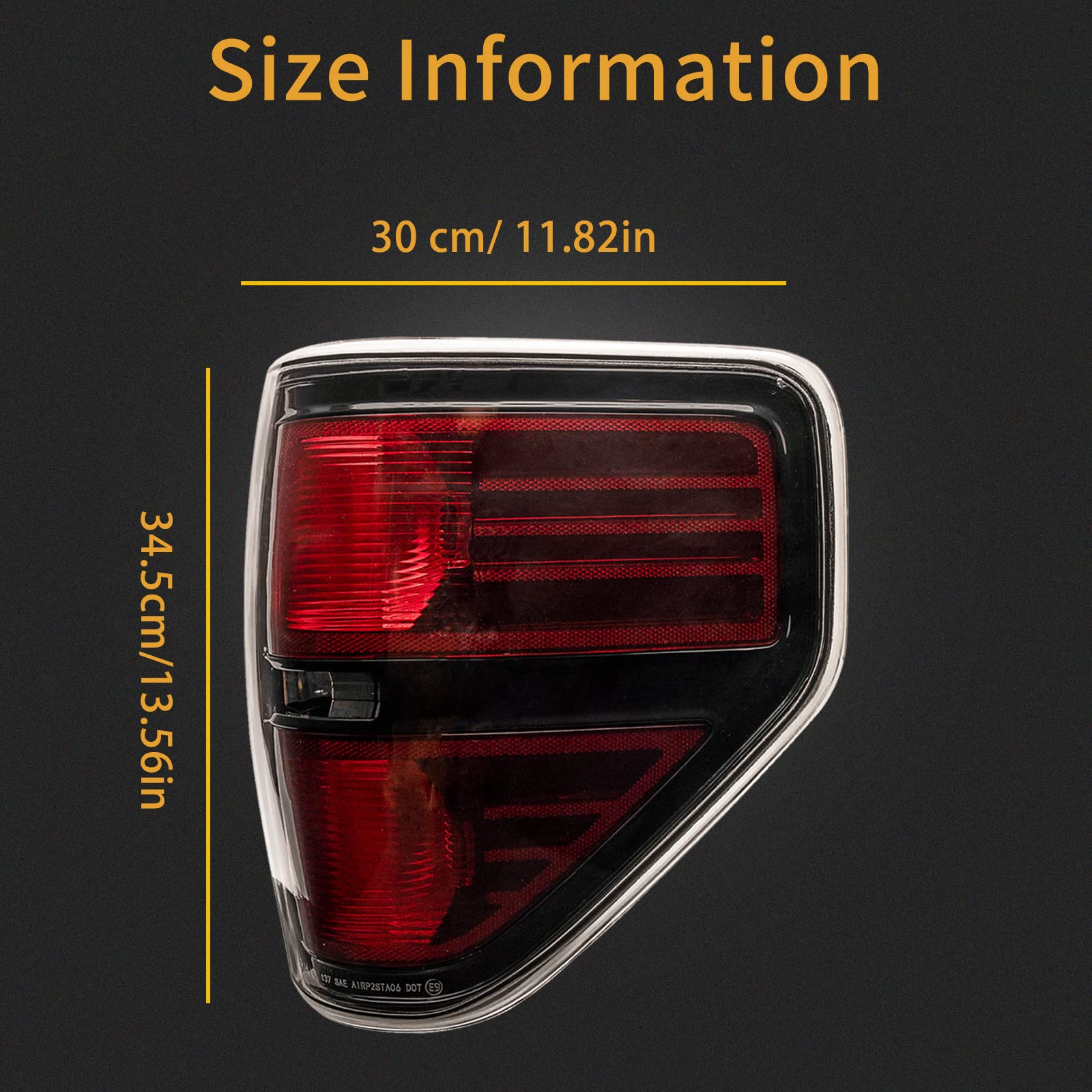 Mikafex Tail Light Compatible With Ford F150 F-150 2009 2010 2011 2012 2013 2014 Passenger And Driver Side Smoked Taillights Rep