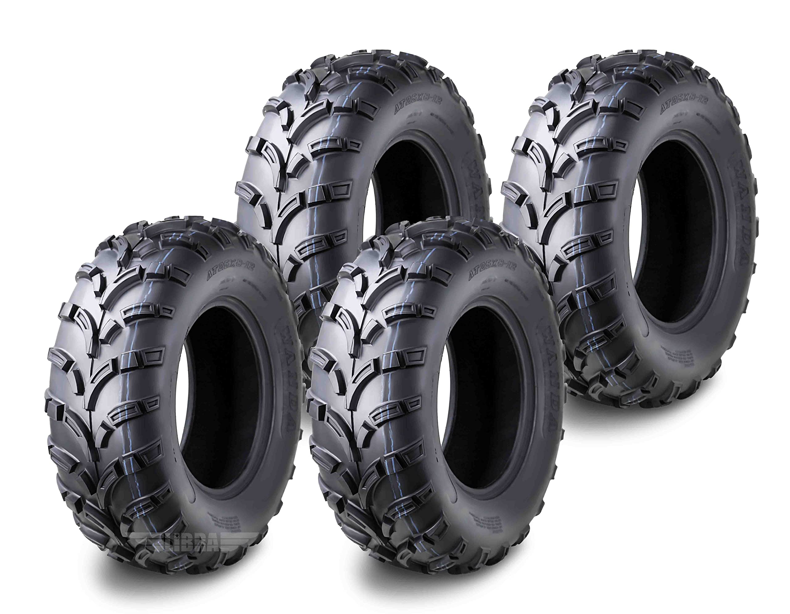 Wanda Set Of 4 Utv Atv Tires 25X8-12 25X8X12 Front & Rear 6Pr 25X8.00-12 P373