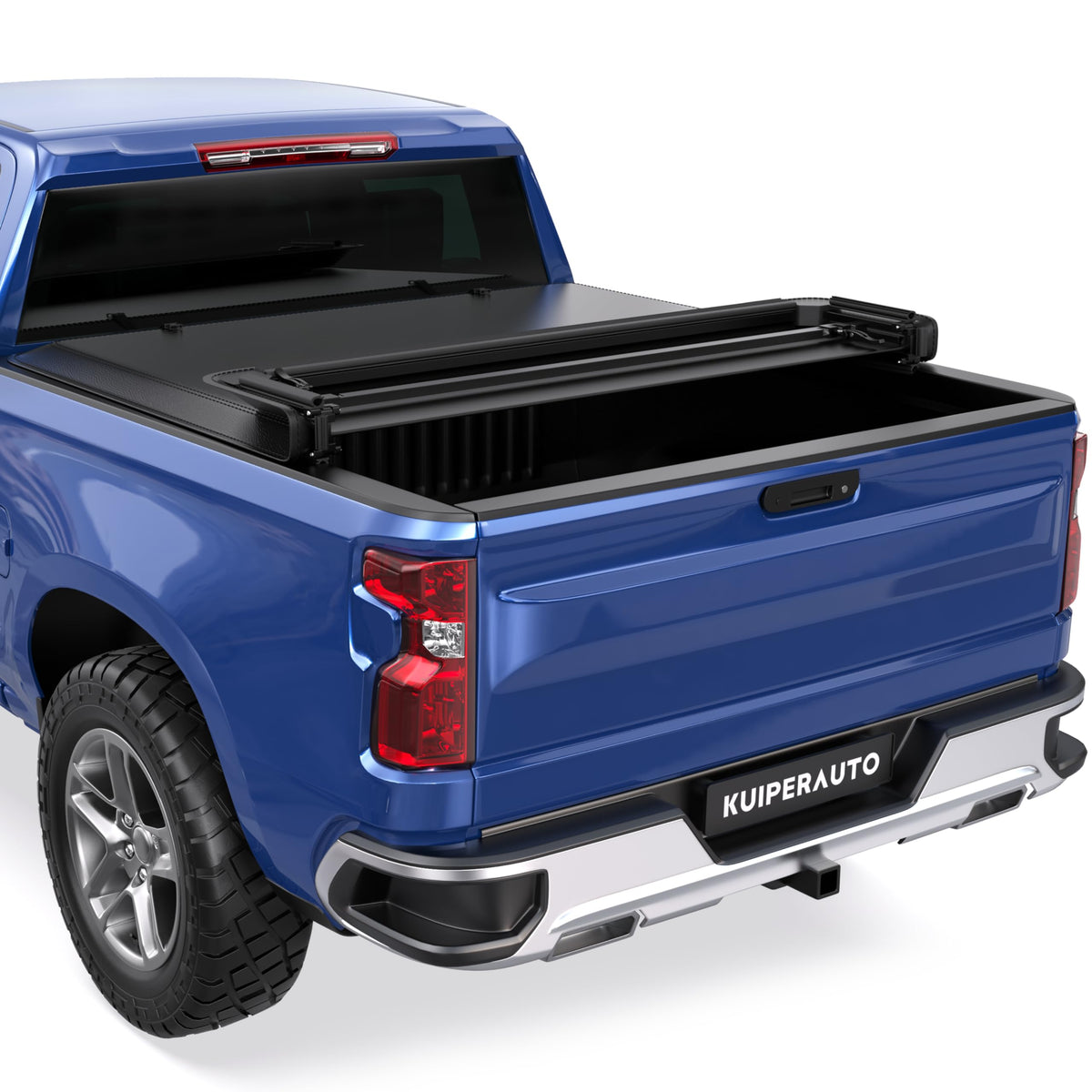 KUIPERAUTO 6.5FT Quad Soft Truck Bed Tonneau Cover Compatible for 14-18 Chevy Silverado/GMC Sierra 1500 |15-18 Silverado/Sierra 