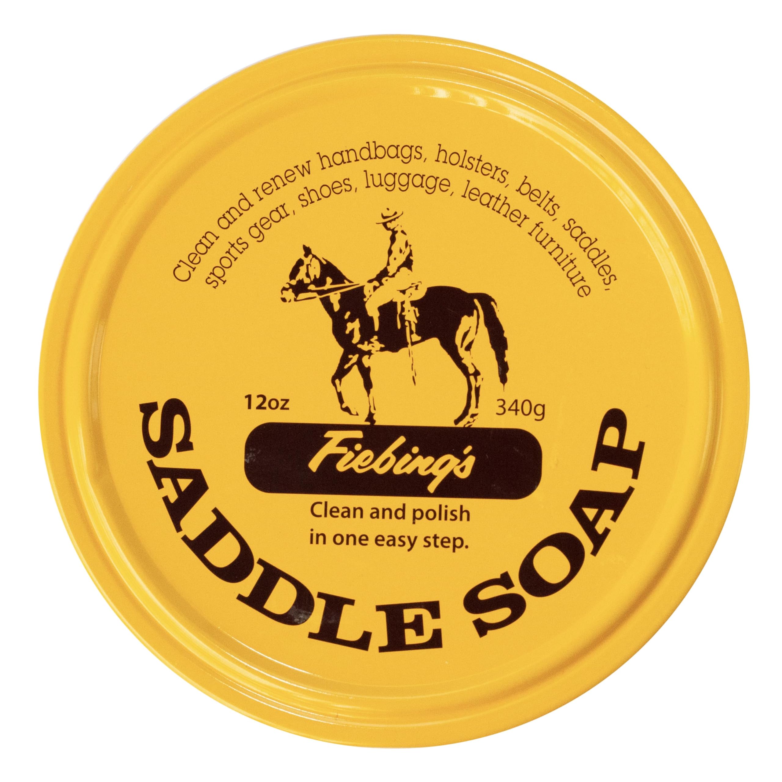 Fiebing's Yellow Saddle Soap for Leather (2 Pack, 12 oz Each) - Leather Cleaner & Conditioner to Soften, Protect & Restore Leath