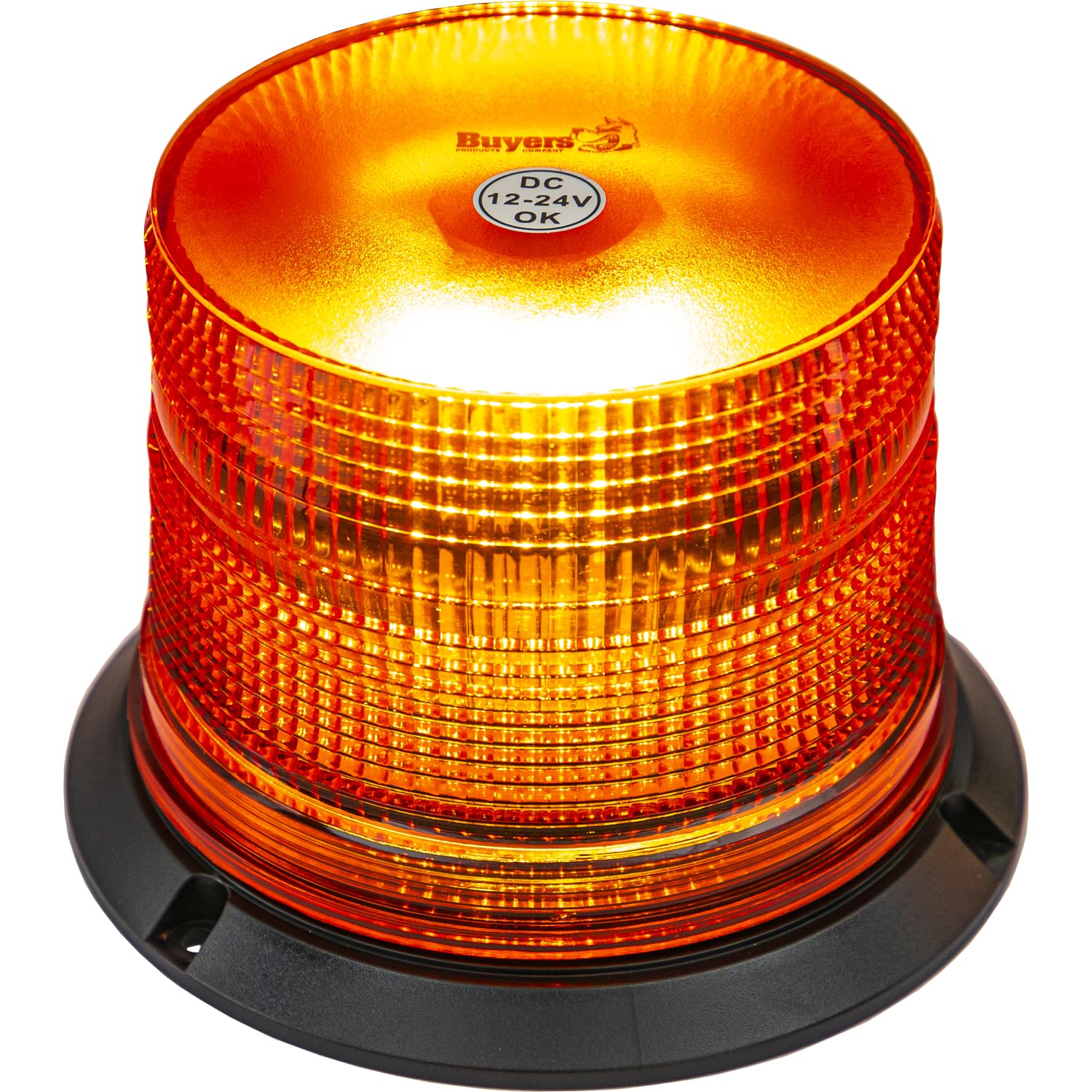 Buyers Products SL647ALP Amber LED Beacon Light, 4.6 in Tall, 12V, 11 Flash Patterns, 18W, Class 1, SAE J845 Rated Emergency Str