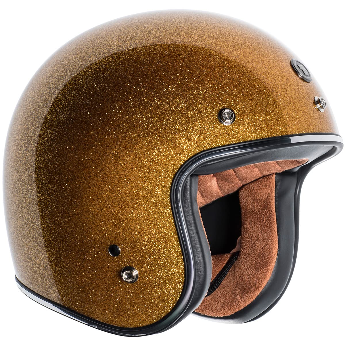 Torc T50-Sf-Gd-L (T50 Route 66) 3/4 Helmet With 'Super Flake' Graphic (Gold, Large)