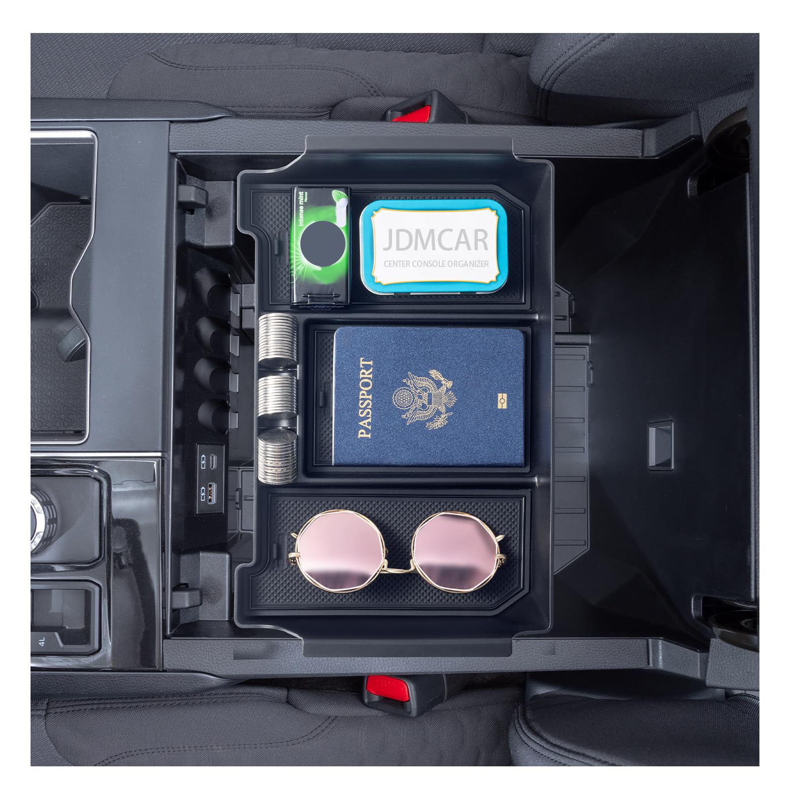 Jdmcar Half-Sized Center Console Organizer Tray Compatible With 2022 2023 2024 2025 Toyota Tundra Accessories And 2023 2024 2025