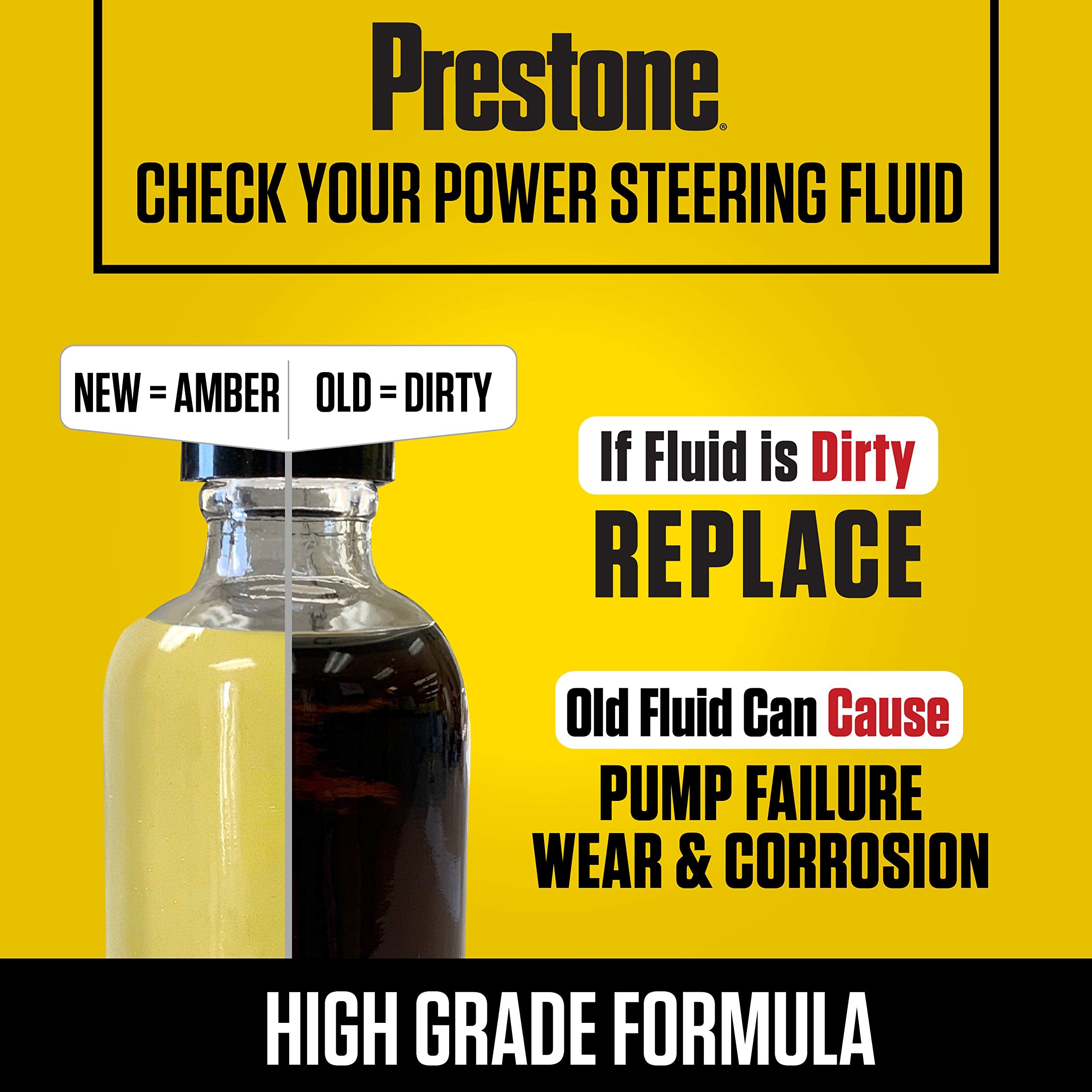 Prestone As262-12Pk Power Steering Fluid With Stop Leak - 12 Oz, (Pack Of 12) , Yellow