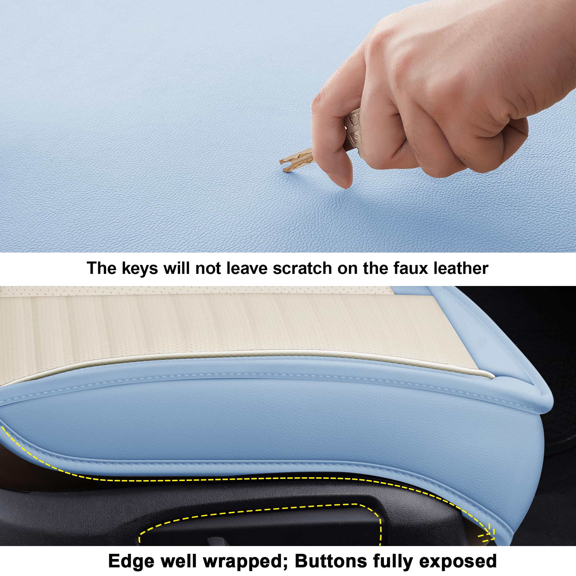 Lingvido Universal Car Seat Cover, Breathable And Waterproof Faux Leather Automotive Seat Covers For Cars Suv Sedan (Front Seat,