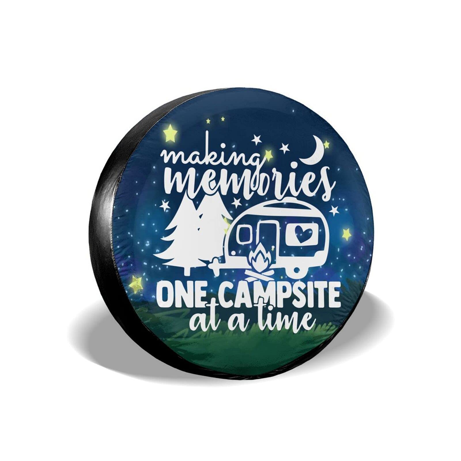 Cozipink Making Memories One Campsite Starry Sky Camping Spare Tire Cover Weatherproof Wheel Protectors Universal Fit For Trailer Rv Suv Truck Camper Travel Trailer 14 15 16 17