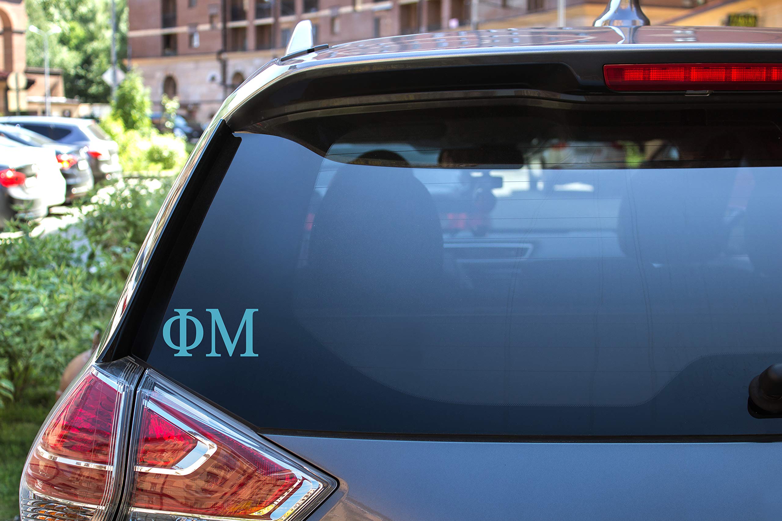 Pro-Graphx Phi Mu Greek Sorority Sticker Decal, 2.5 Inches Tall, Sky Blue