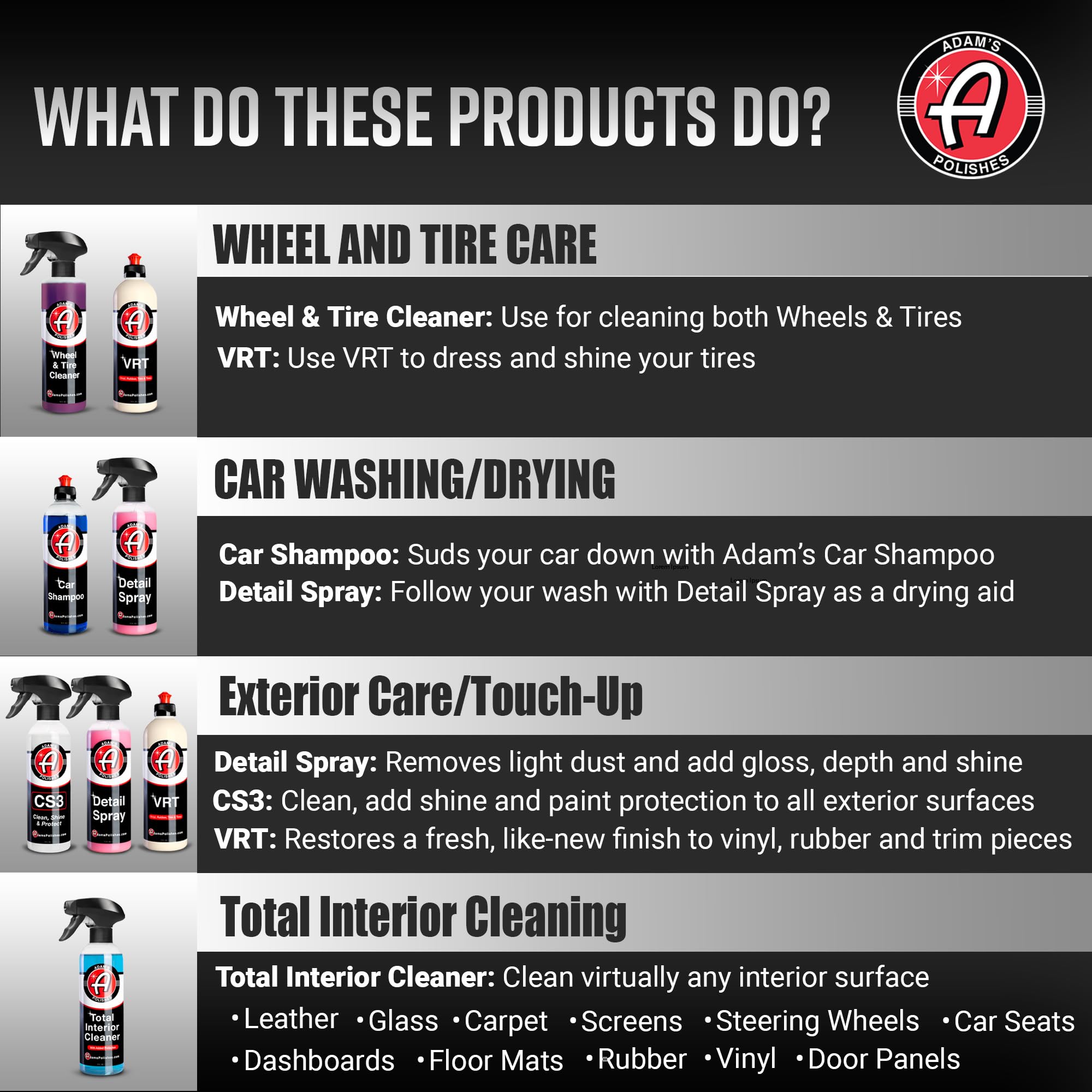 Adam'S Polishes Arsenal Builder Car Cleaning Kit (6 Item) - Our Best Value Car Detailing Kit  Car Shampoo Wash Soap, Wheel & Tir