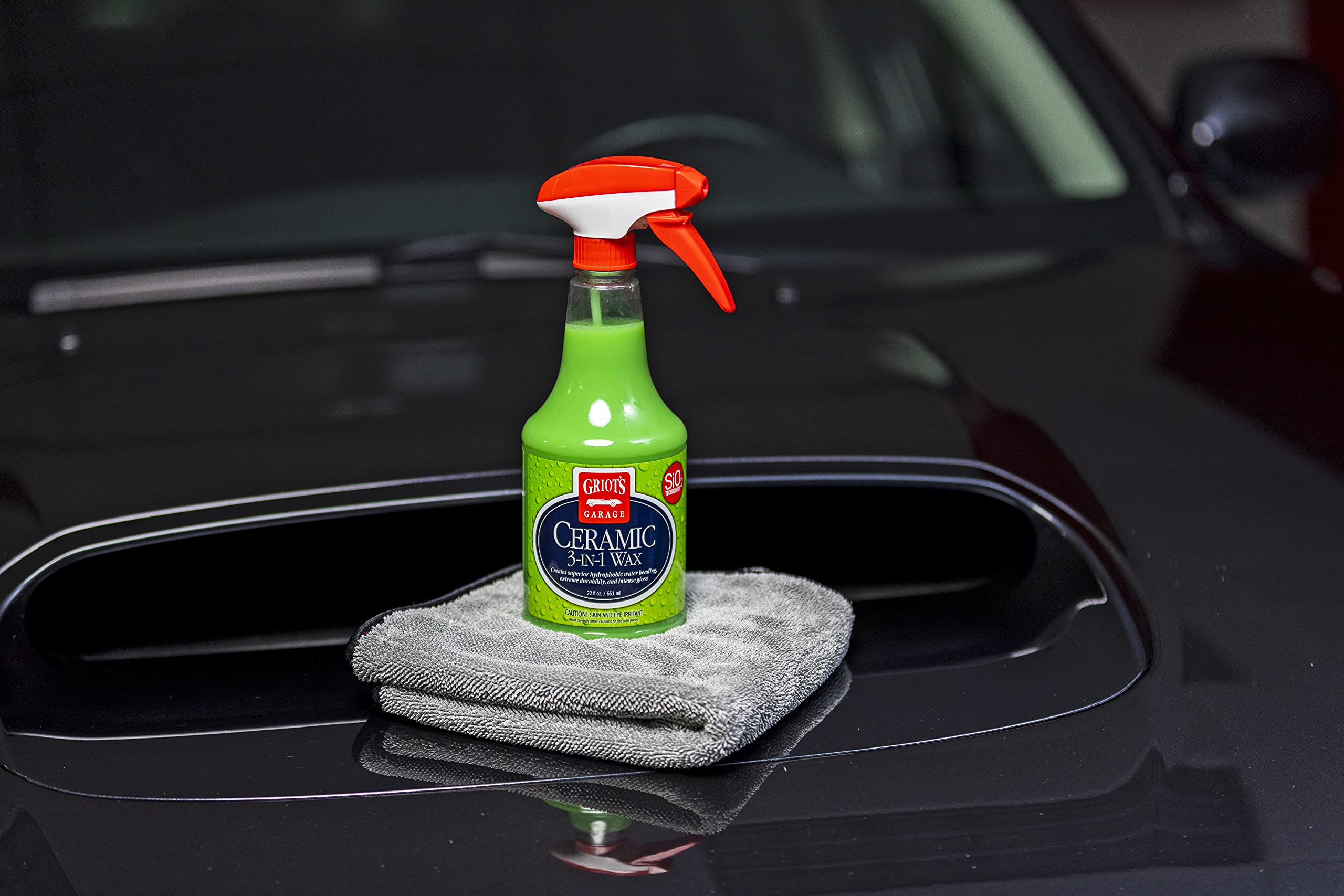 Griot’S Garage 10978 Ceramic 3-In-1 Wax 22Oz, Easy-To-Use Sio2 Coating Providing Durable Protection & Long-Lasting Water Beading On Paint, Wheels, Plastic, Rubber Trim, Chrome, & More