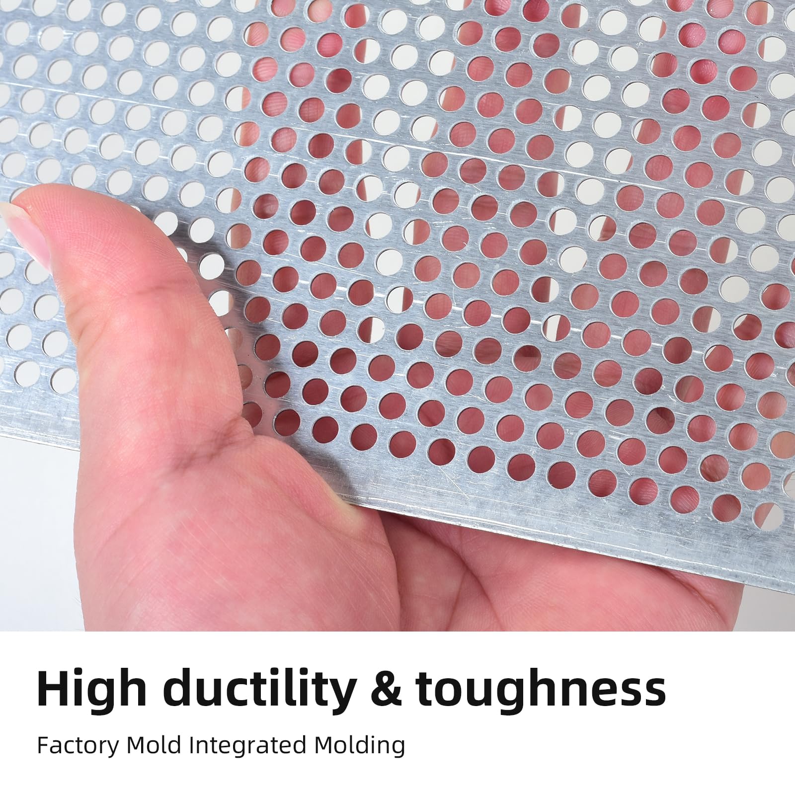 Aggauto Universal 40''X13'' Car Grill Mesh - Aluminum Alloy Automotive Grille Insert Bumper Perforated Metal Sheet Round Hole 4M