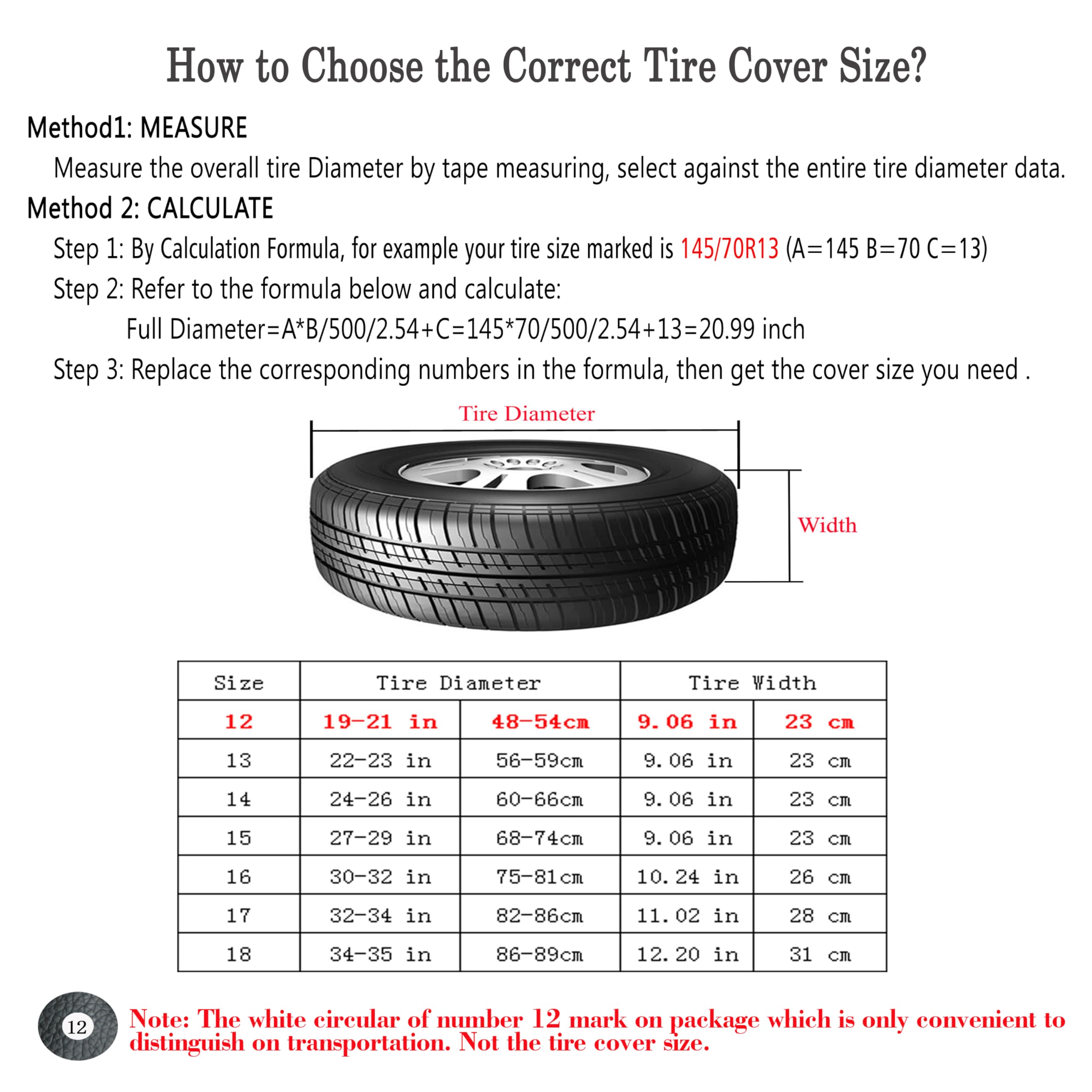 Moonet Spare Tire Cover Thickening Leather Universal Fit For Jeep, Trailer, Rv, Suv, Truck, Tough Tire Wheel Soft Cover (Fits Fo