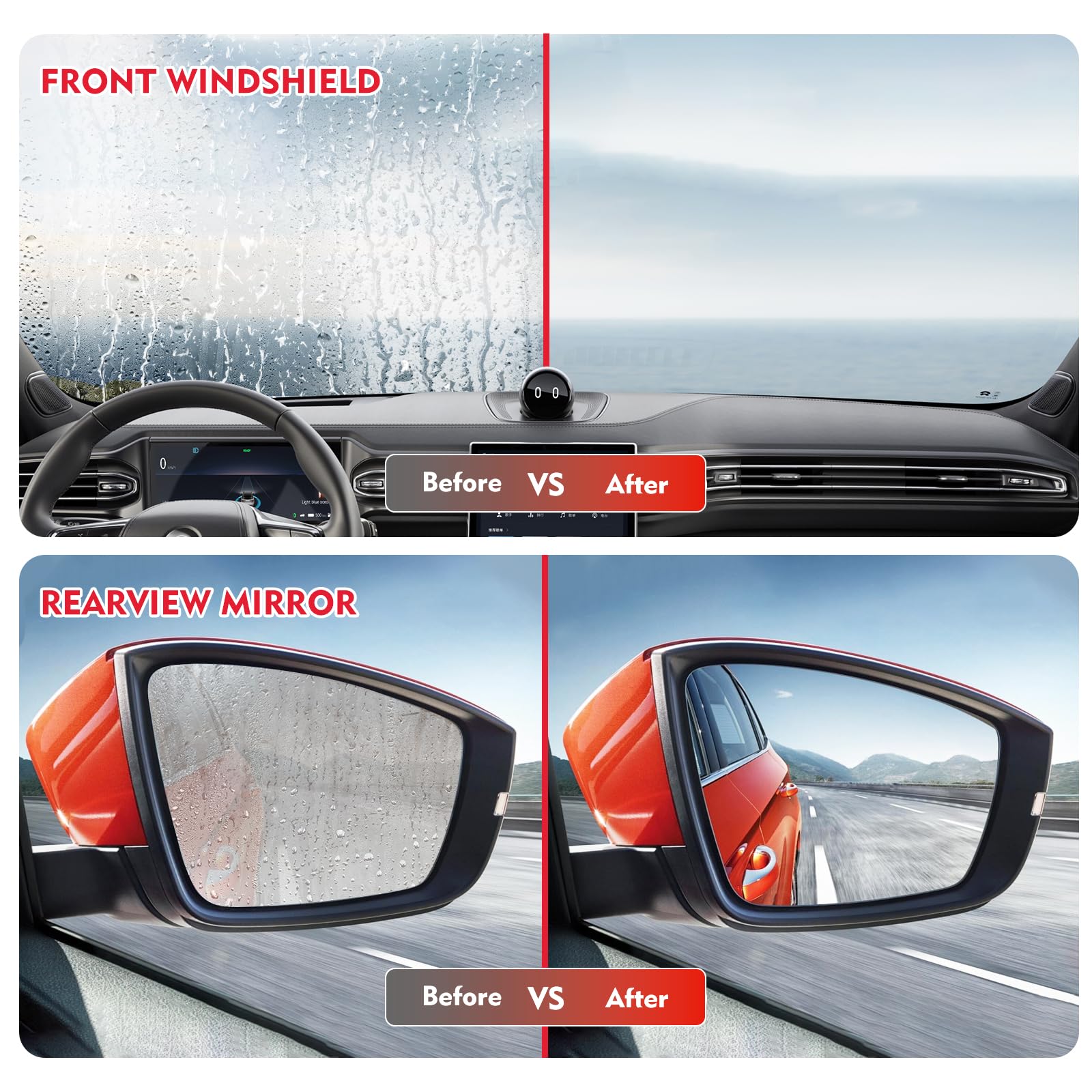 luseyfj Automotive Oil Film Cleaning Brush, Upgraded Antifog & Rainproof Glass Cleaning Board, Reusable Glass Oil Film Remover f