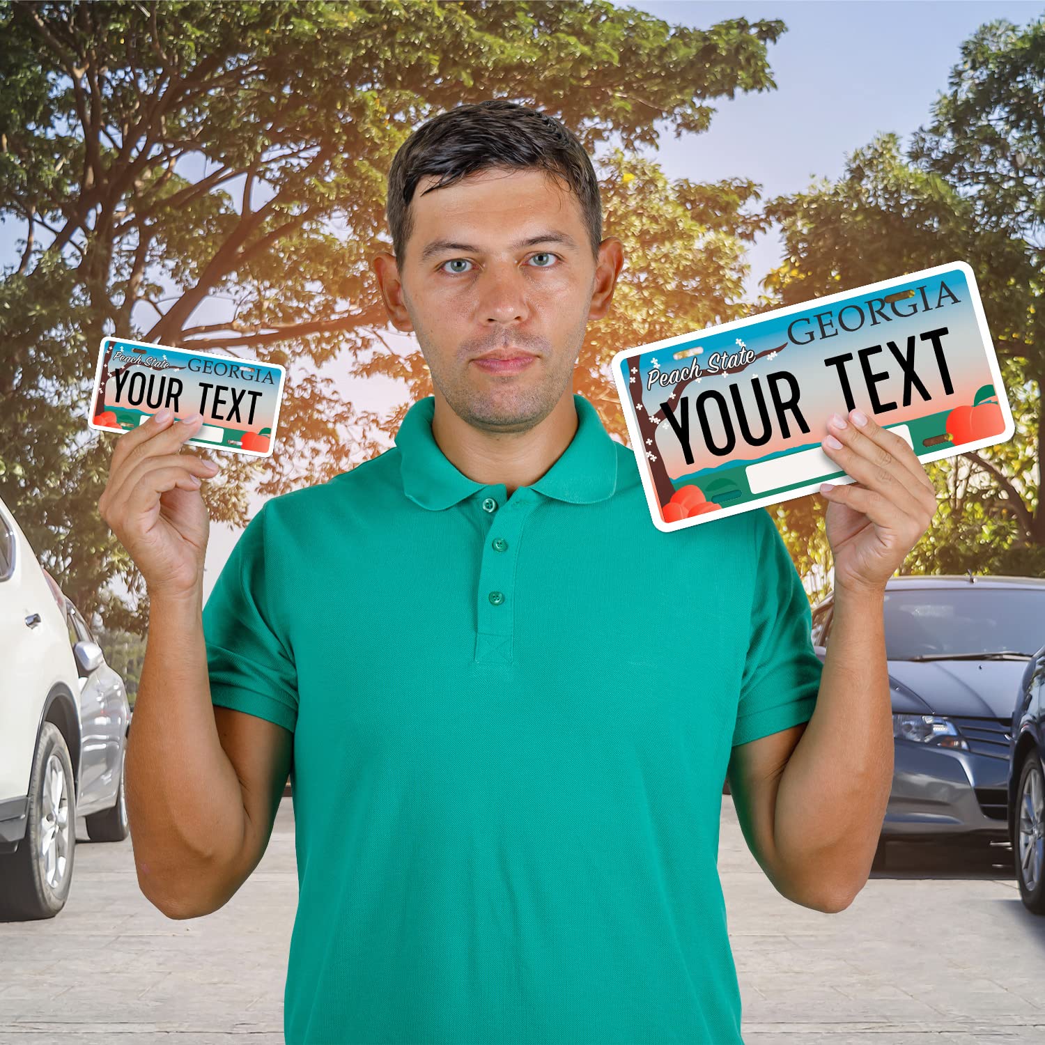 Custom Georgia License Plate, Personalized 50 States Fake License Plate For Front Of Car Sign 6X12 Inches, Rust Free .040 Aluminum, Fade Resistant, Made In Usa By Sigo Signs