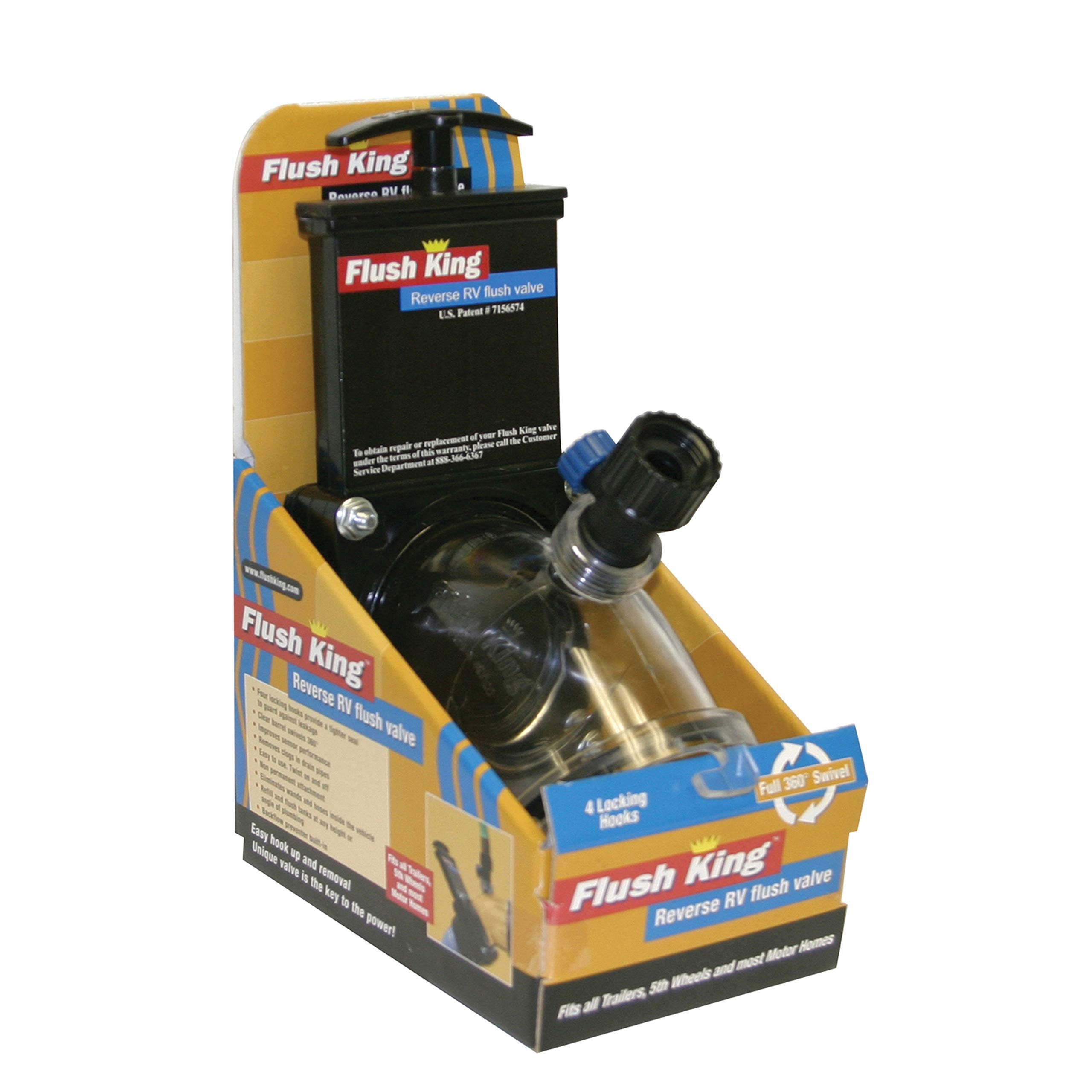 Valterra Flush King™ 45 Degree Reverse Flush Valve Attachment For Rv, Camper, Trailer