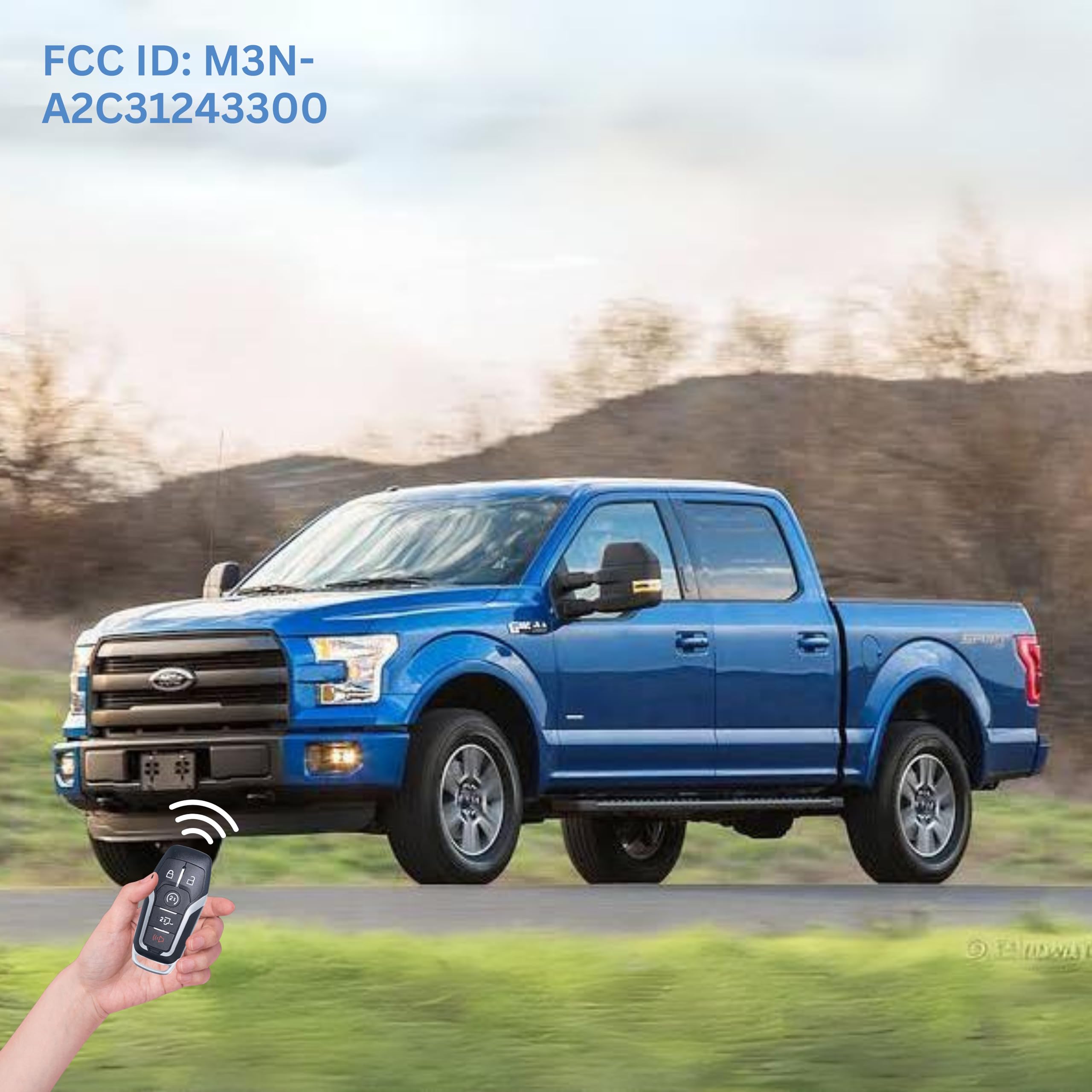 SKS Remote Key Fob Case Shell Cover for Ford F150/F250 2015 2016 2017(FCC ID:M3N-A2C31243300 5 Buttons,Just a Key Shell