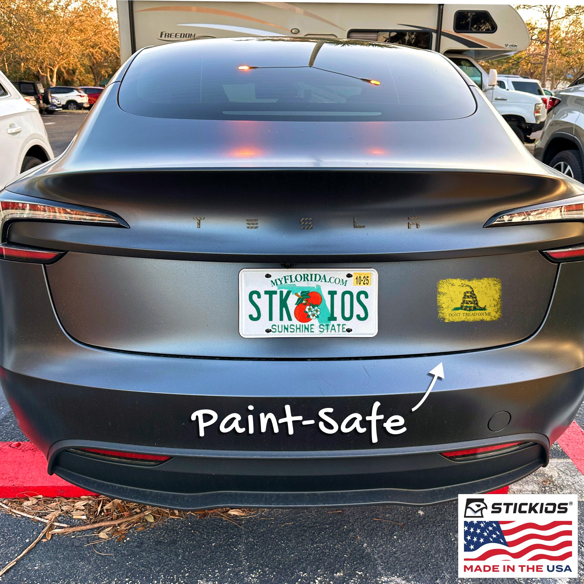 Stickios Dont Tread On Me Sticker - Gadsden Flag Stickers For Cars, Trucks, Windows - Patriotic American Flag Decal - Tattered Y