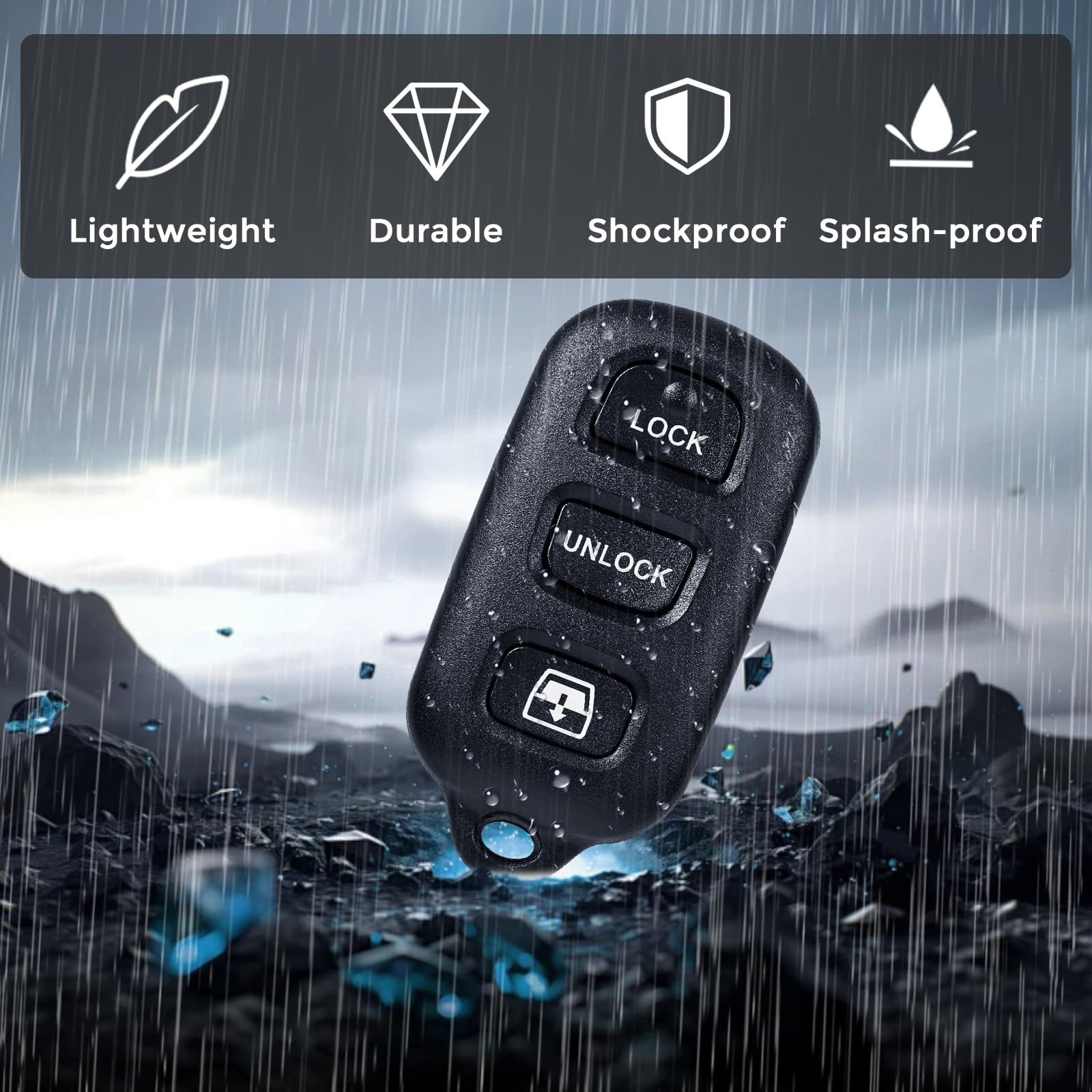 Helloauto Key Fob For Toyota 4Runner 1999-2009, Keyfob Toyota Sequoia 2001-2007 Keyless Entry Remote Replacement Smart Key Fob 4