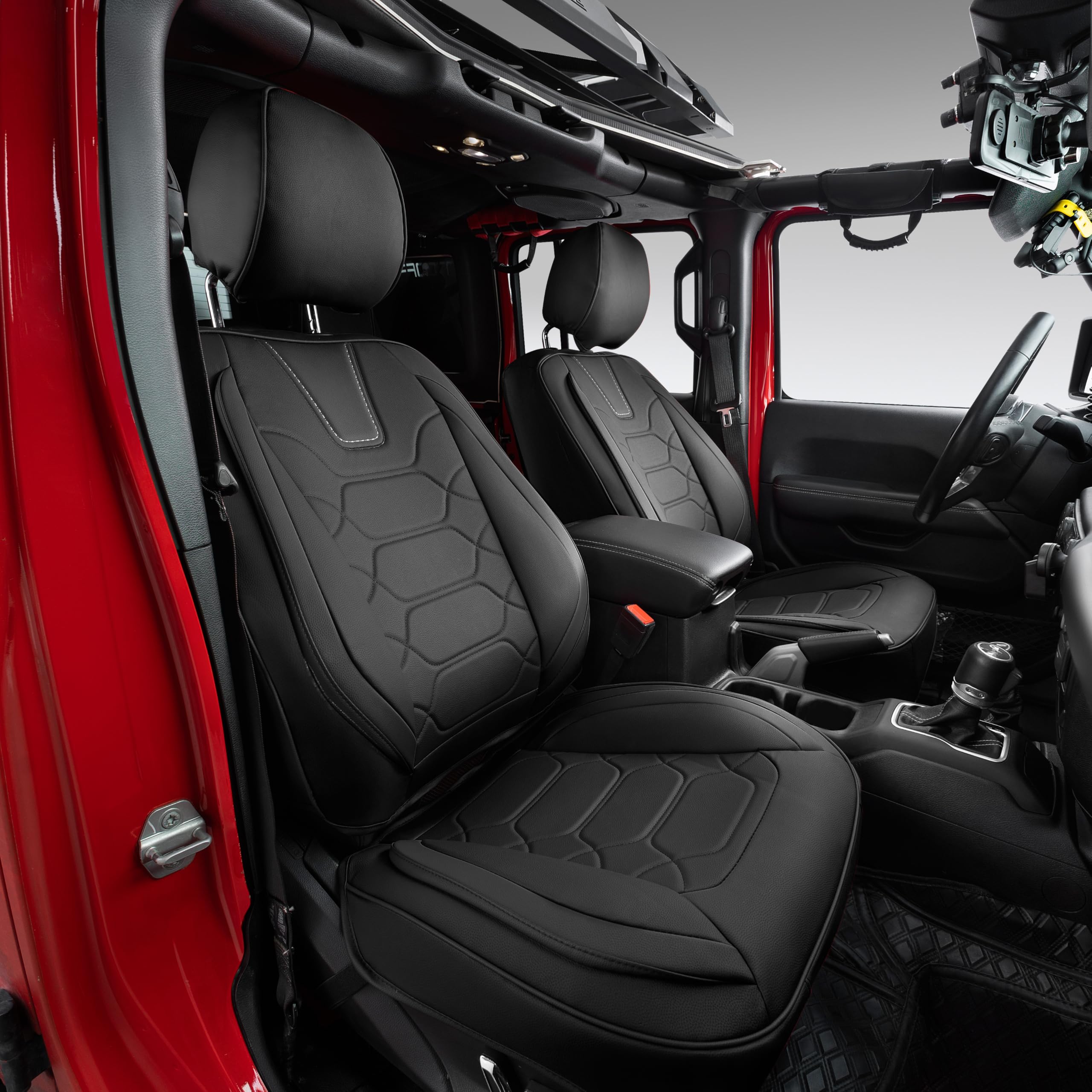 OASIS AUTO Custom Fit Seat Covers for 2007-2017 Wrangler JK 4-Door, Waterproof Faux Leather Seat Protector Cushion Unlimited X R