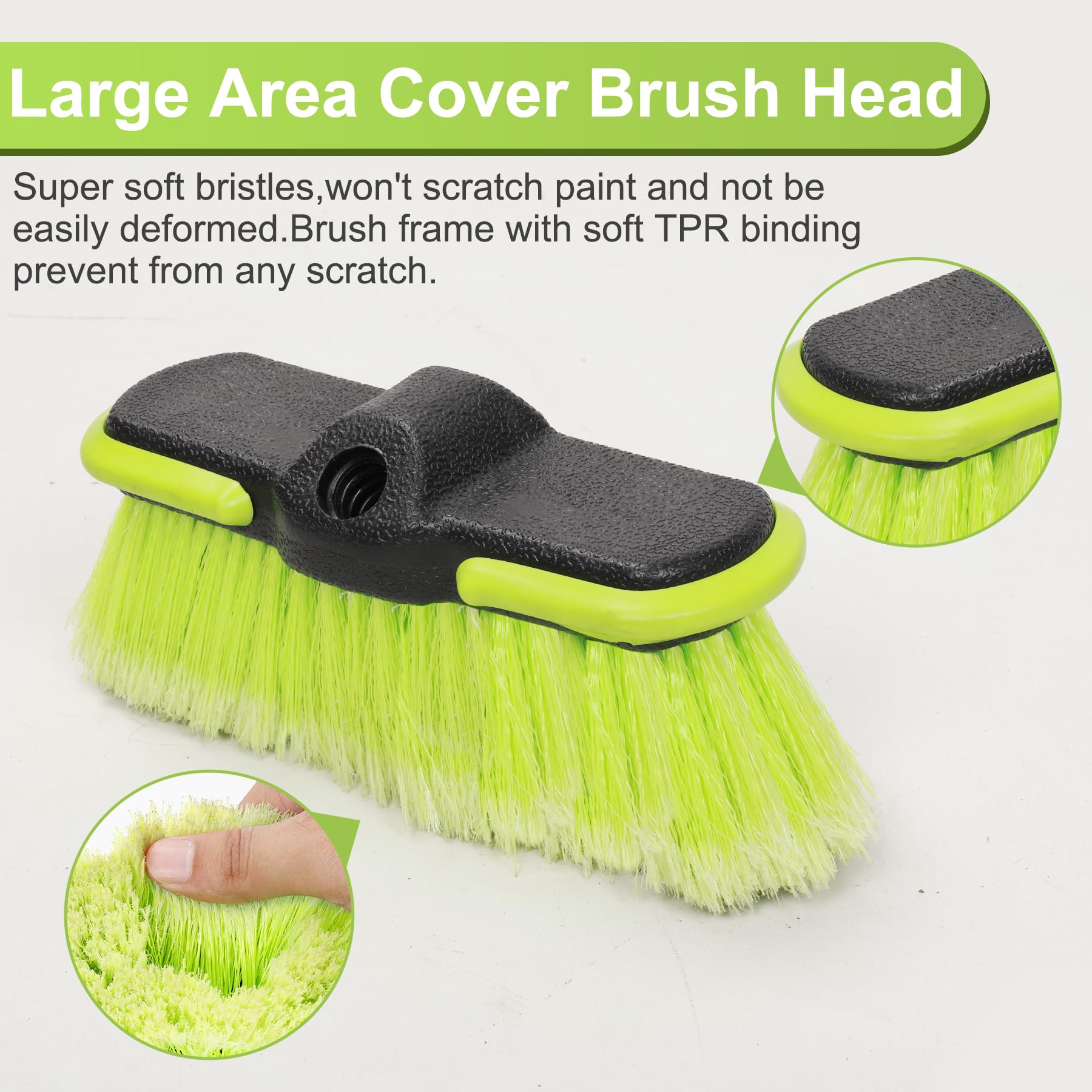 65   165cm Car Wash Brush Long Handle Soft Bristle Scrub Cleaning Mop with 4 Hand-held Places Extendable Washing Brushes Broom K