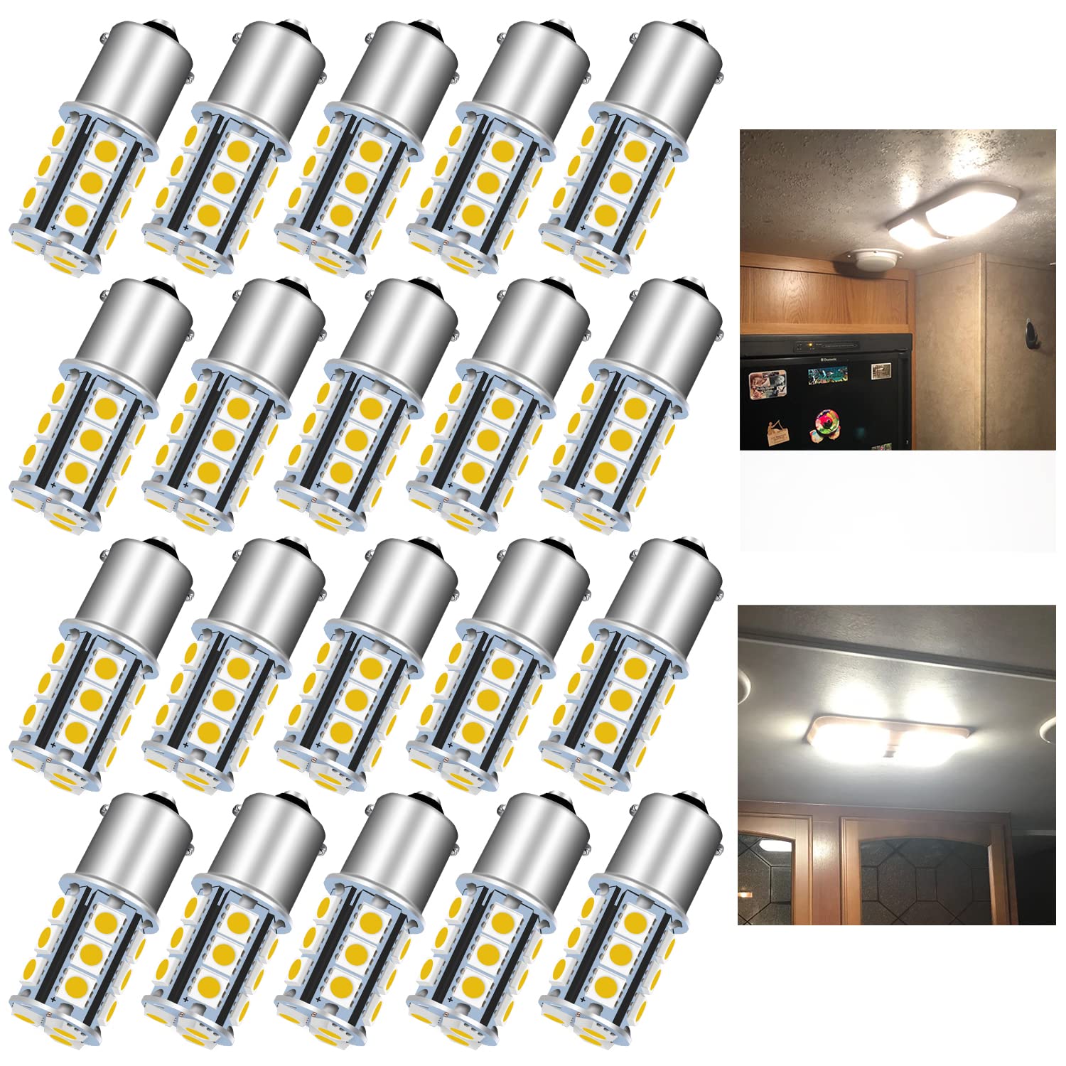 Unxmrff 1156 Led Bulb Warm White Camper Light Bulbs 7506 1073 Ba15S 1003 Led Bulb 1141 Rv Light Bulbs Super Bright 5050 18-Smd R