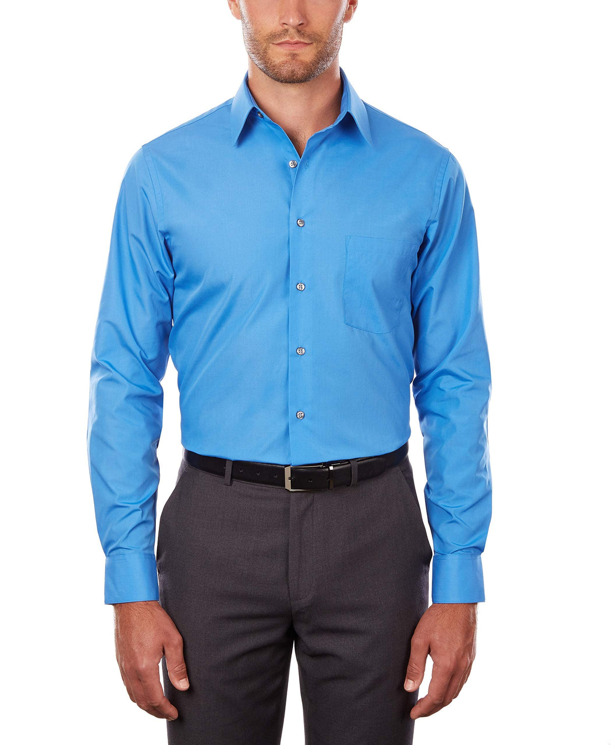 Van Heusen Mens Size Tall Fit Dress Shirts Poplin, Pacifico, 18 Neck 35-36 Sleeve