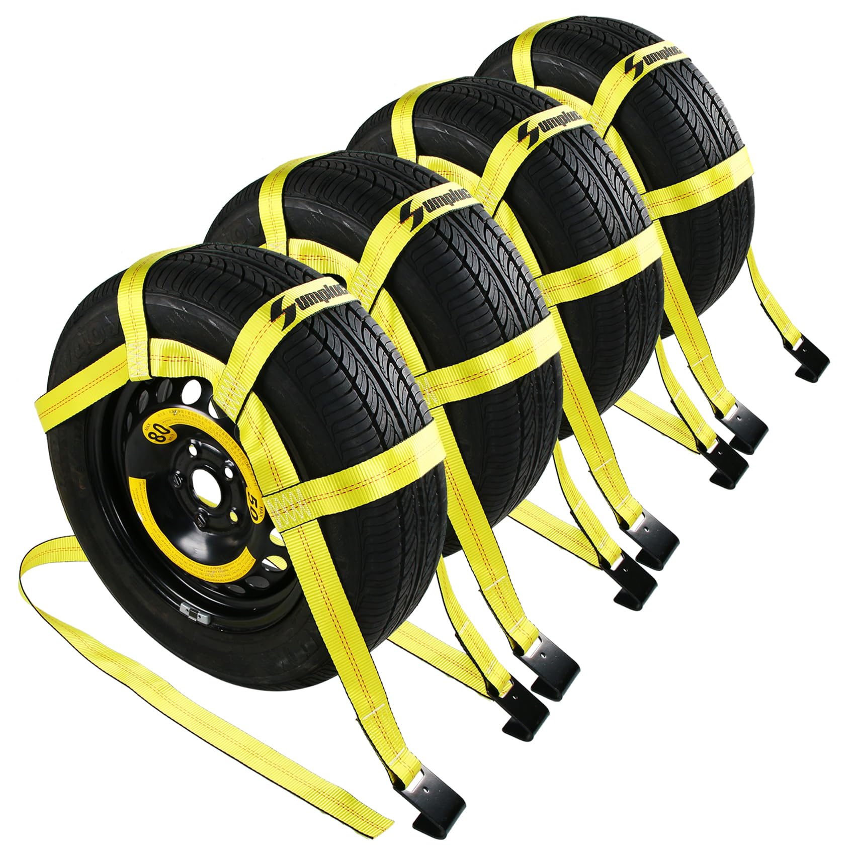 Tire Straps For A Car Trailer Tow Dolly Straps With Flat Hook 14''-19''Heavy Duty Tow Strap Utv Wheel Tie Down Strap For Hauling