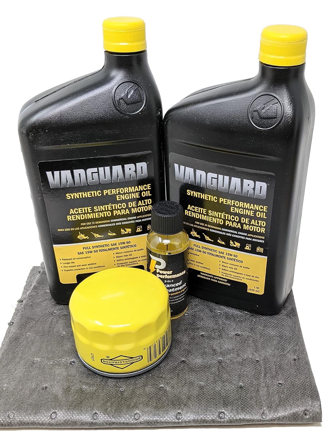 Briggs & Stratton 15W-50 (2 Quarts) Full Synthetic Vanguard 810cc Engine Oil Change Kit with Fuel Treatment