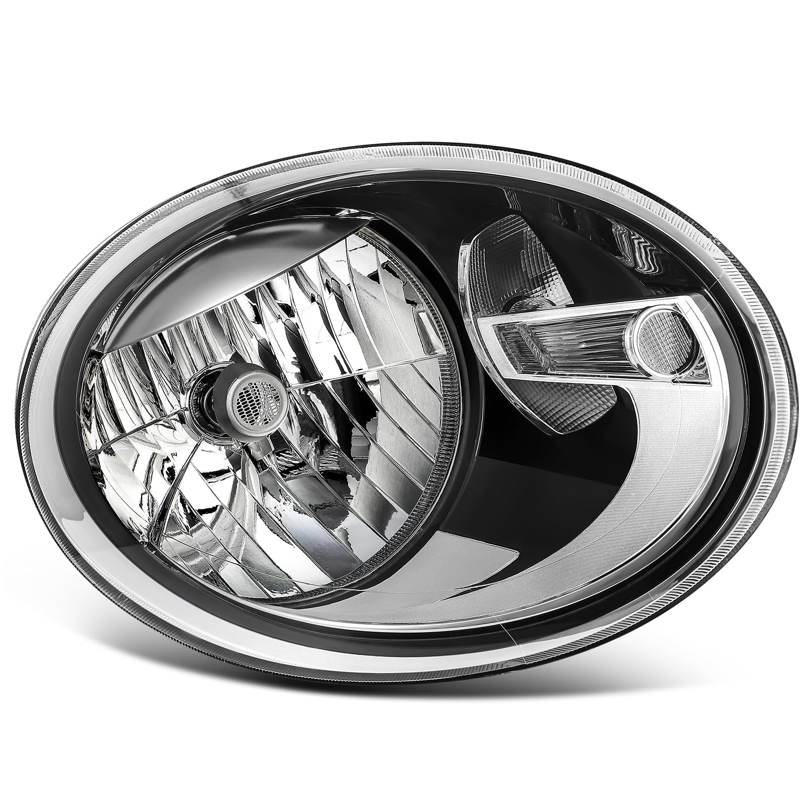 LSAILON Headlight Assembly Fit for Volkswagen BEETLE 2012-2019 Chrome Housing Clear Lens Passenger Side 5C1941006