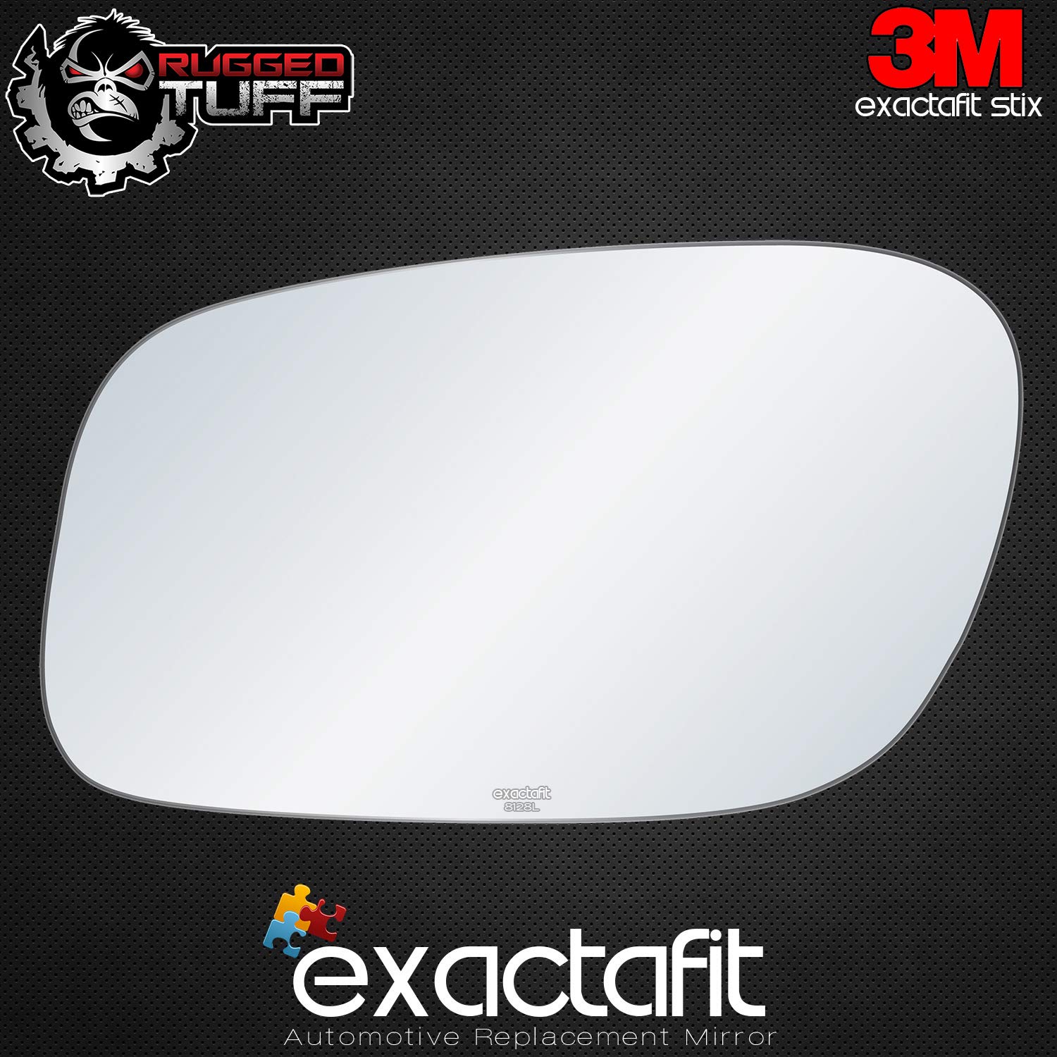 Exactafit 8128L Driver Side Mirror Glass Replacement Repair Compatible With 1998-2011 Lincoln Town Car