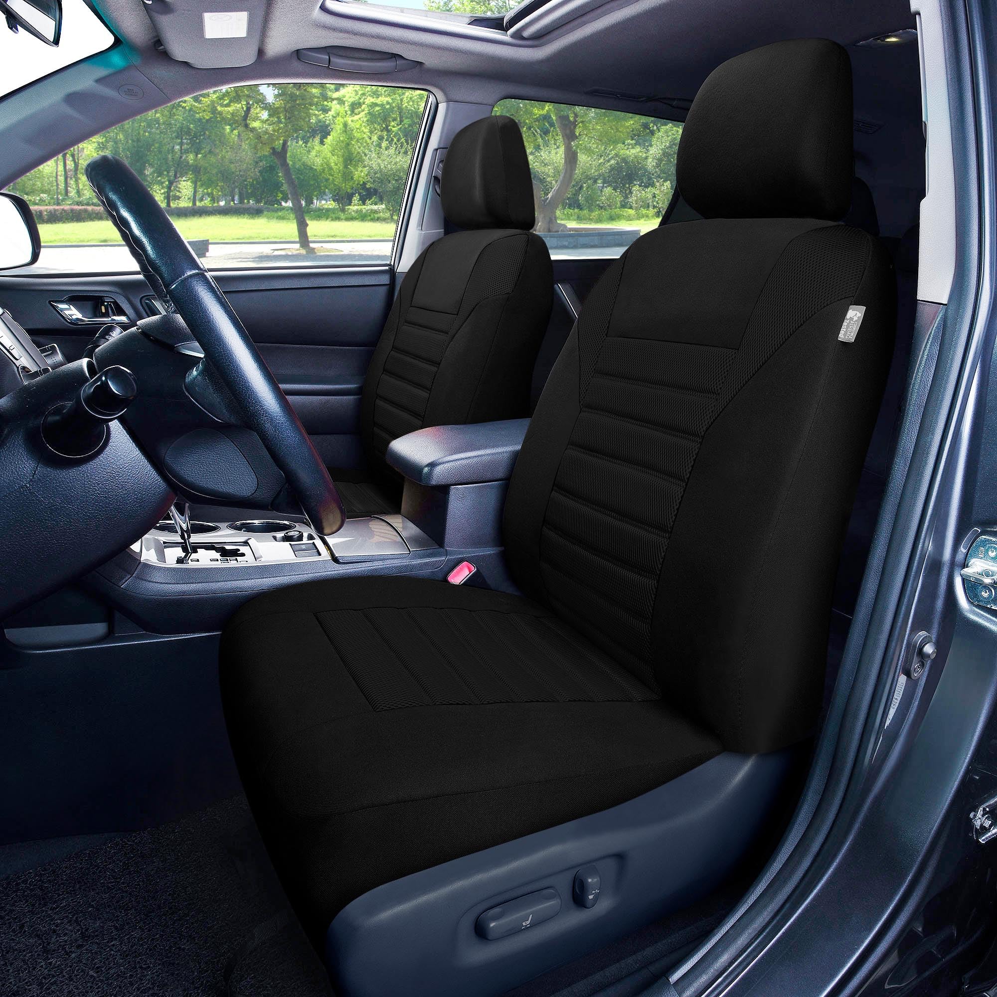 Fh Group Automotive Car Seat Covers Full Set Premium 3D Air Mesh Black Seat Covers, Airbag Compatible And Split Bench Cover Univ