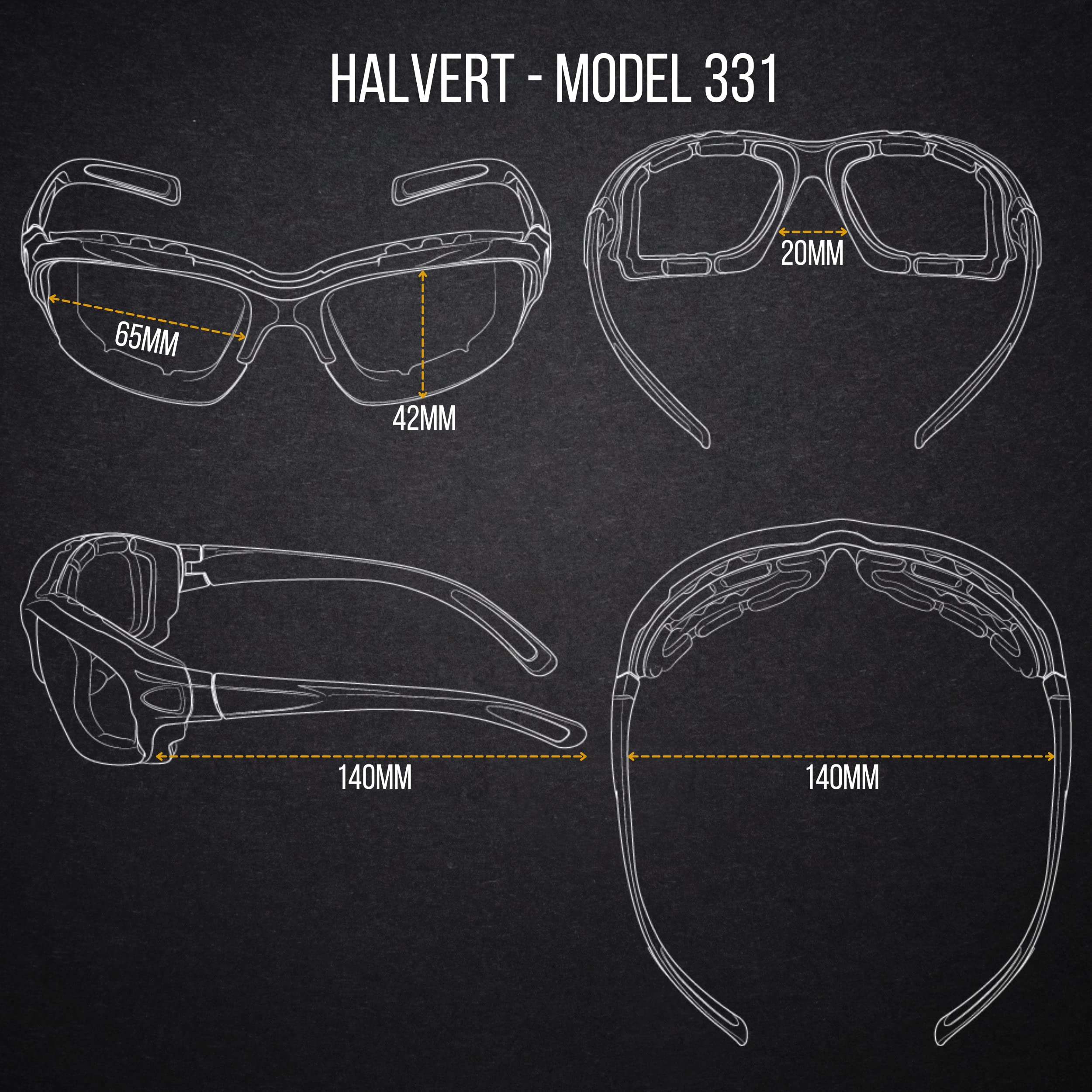 Wynd Blocker Motorcycle Riding Glasses Extreme Sports Wrap Sunglasses, White, Yellow Night Driving