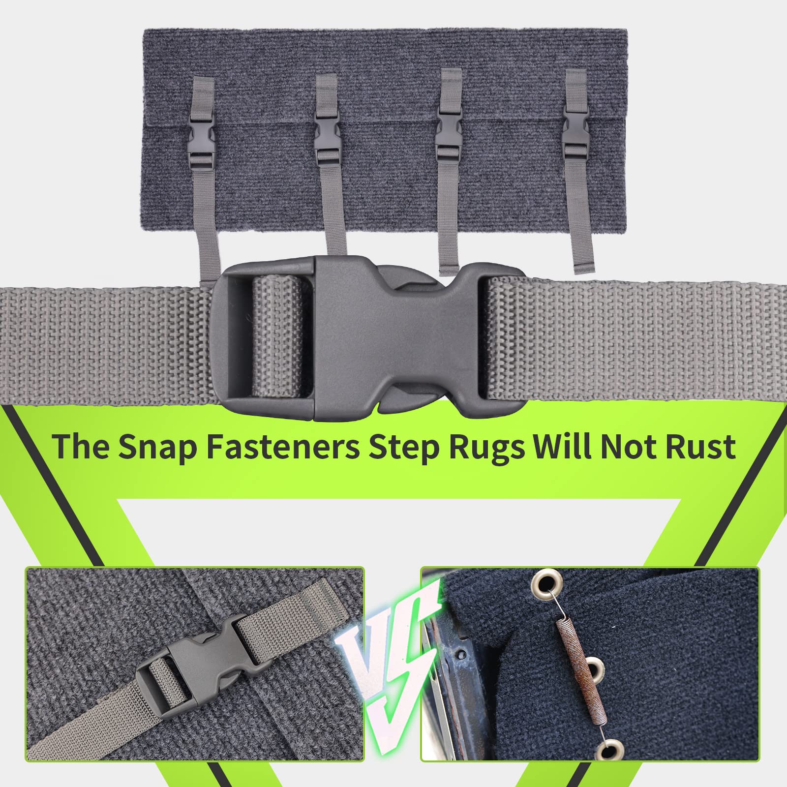 Rvmate Rv Step Rugs 23 Inch Rv Step Covers Wrap Around Radius Steps With Snap Fasteners Quickly To Release And Fit, 3 Packs