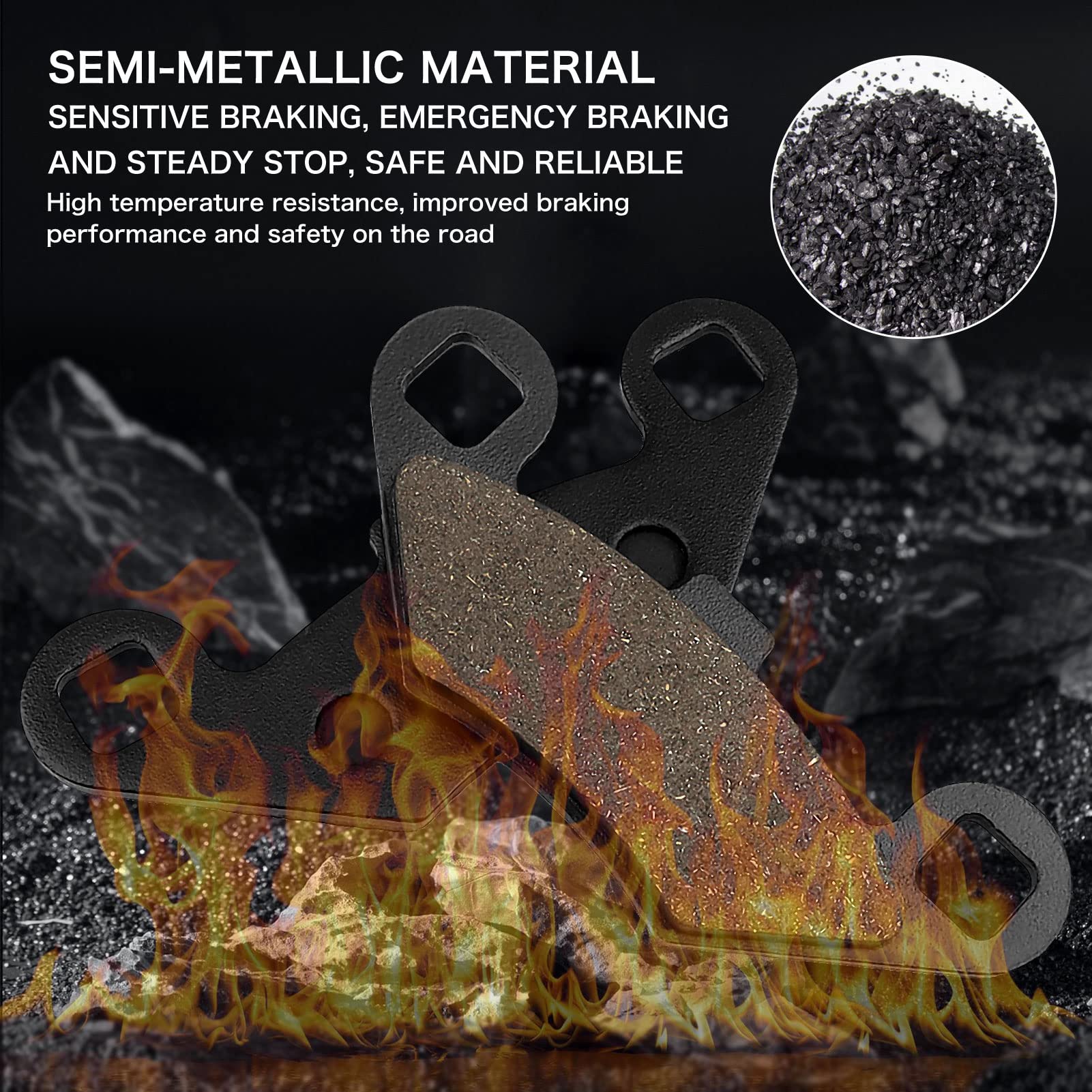 Brake Pads Front And Rear Compatible With Polaris Rzr 570 2012-2015 Rzr 800 2008-2014 Rzr S 800 800S 2009-2014