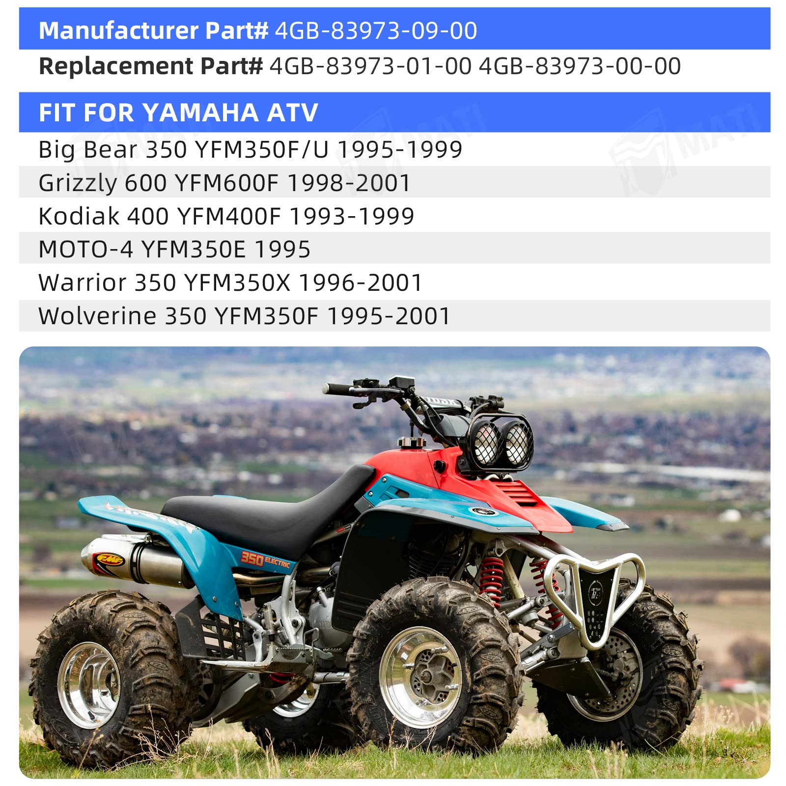 Left Handlebar Control Engine Start Run Off Headlight Switch For Yamaha Wolverine 350 Yfm350F Big Bear 350 Yfm350F/U Kodiak 400 4Wd Yfm400F Warrior 350 Yfm350X Grizzly 600 Yfm600F Moto-4 Yfm350E