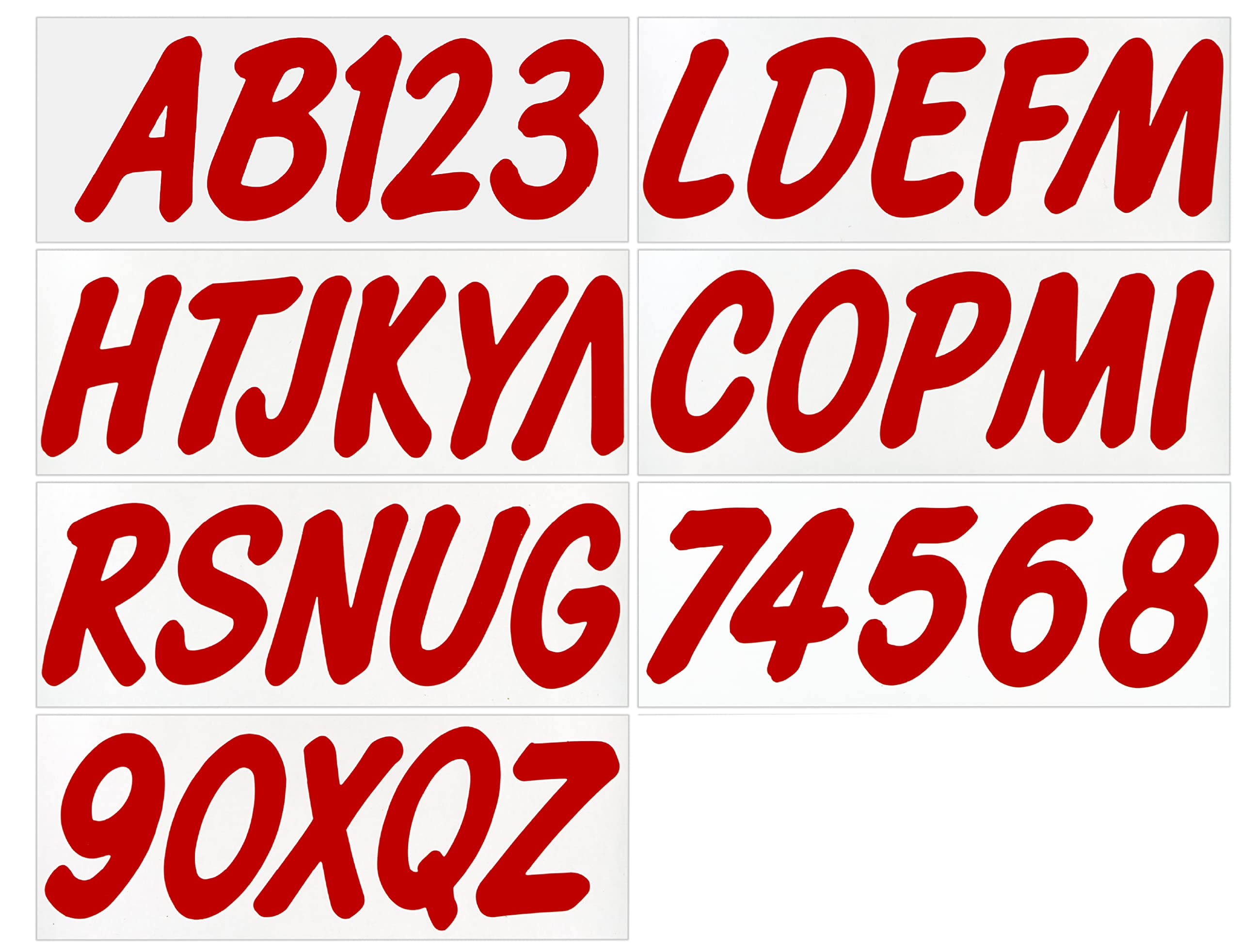 Hardline Products Series 400 Factory Matched 3-Inch Boat & PWC Registration Number Kit - Solid Red - RED400EC