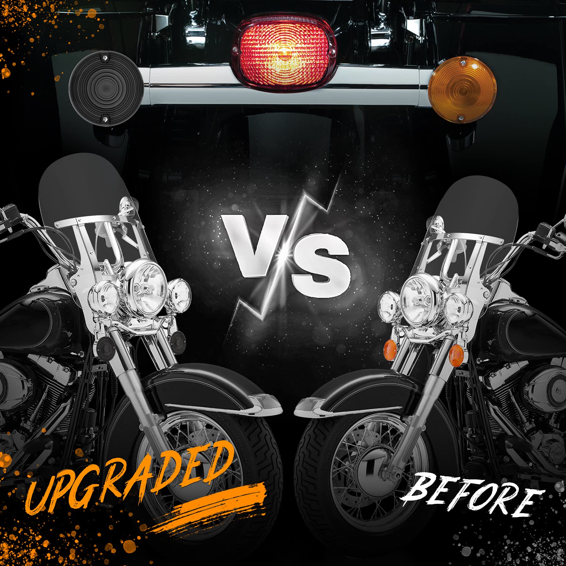 Quasco Smoked Turn Signal Lens Cover For 3 1/4 Inch Flat Blinkers Compatible With Harley Street Glide Special Touring Softail Sp