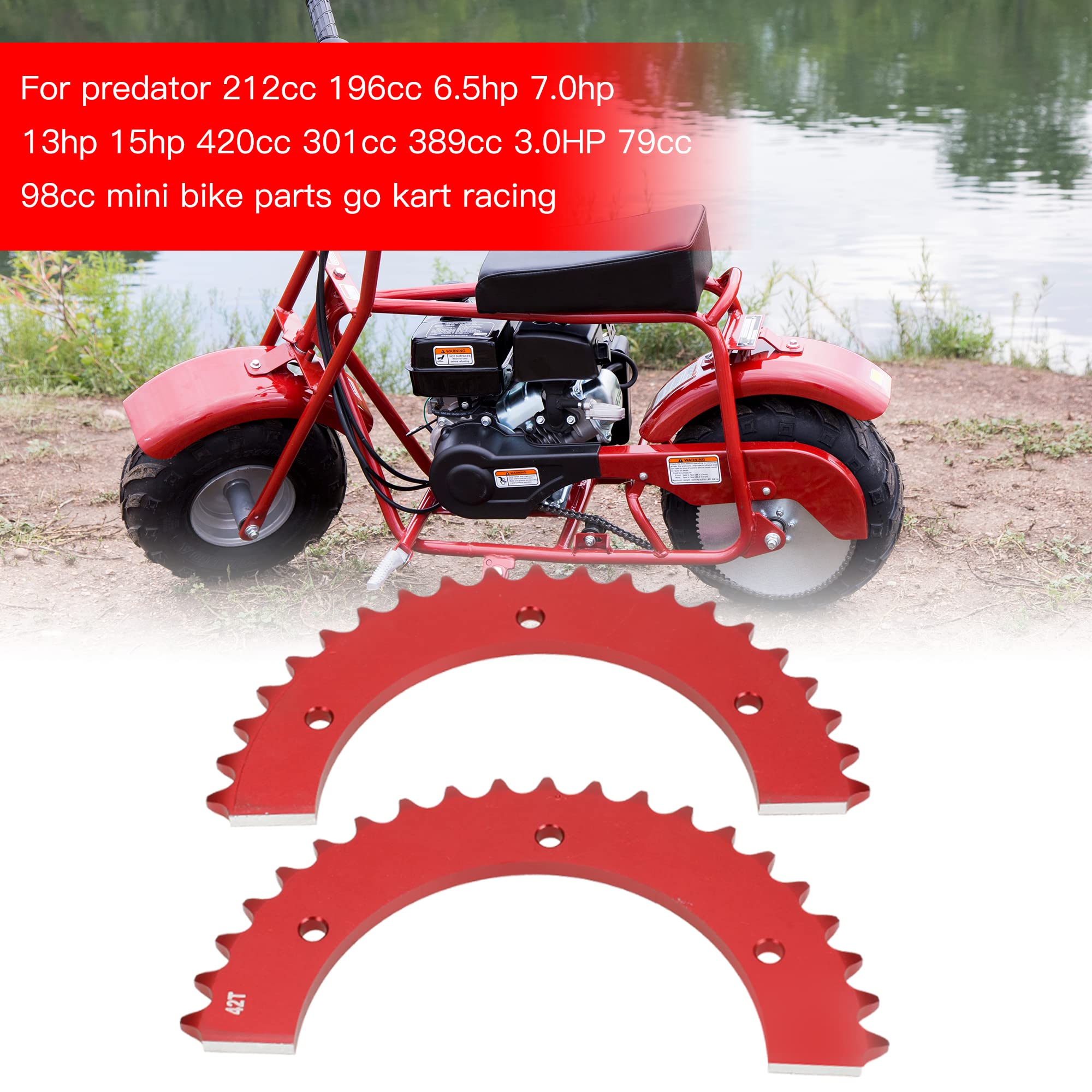 Grehua Universal Split Sprocket 420 Chain 42 Tooth Rear Drive Wheel Aluminum Sprocket For Predator 212Cc 196Cc 420Cc 389Cc 301Cc