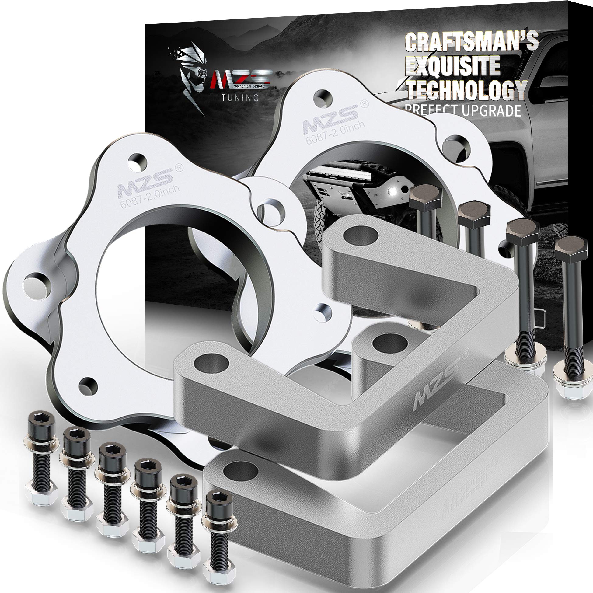 Mzs 3.5 Inch Front Leveling Kit Upper+Lower Lift Strut Spacers Compatible With 2007-2025 Silverado Sierra Yukon Suburban 1500 Ta
