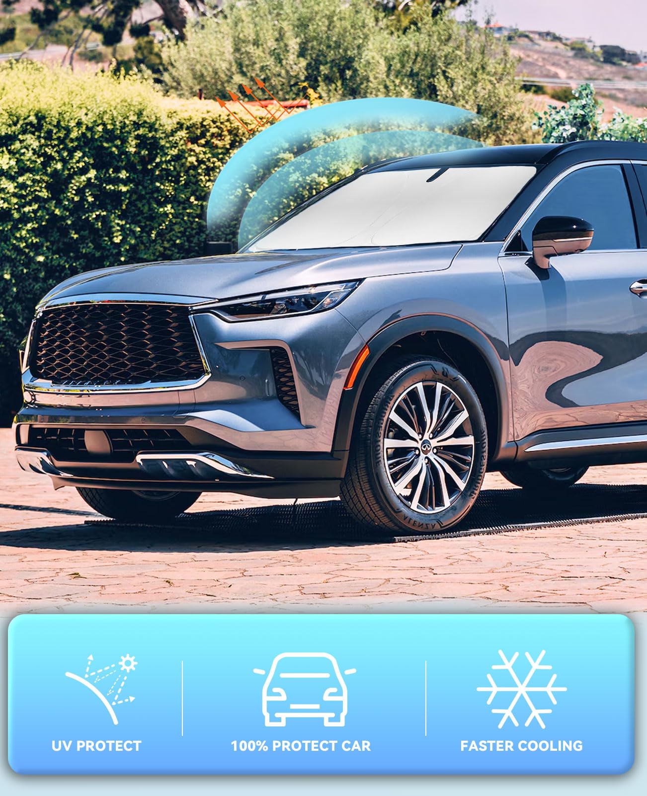 Sun Shade For Infiniti Qx60 Windshield Sunshades For 2014-2023 2024 2025 Infiniti Qx60 Windshield Cover Front Window Shields 240
