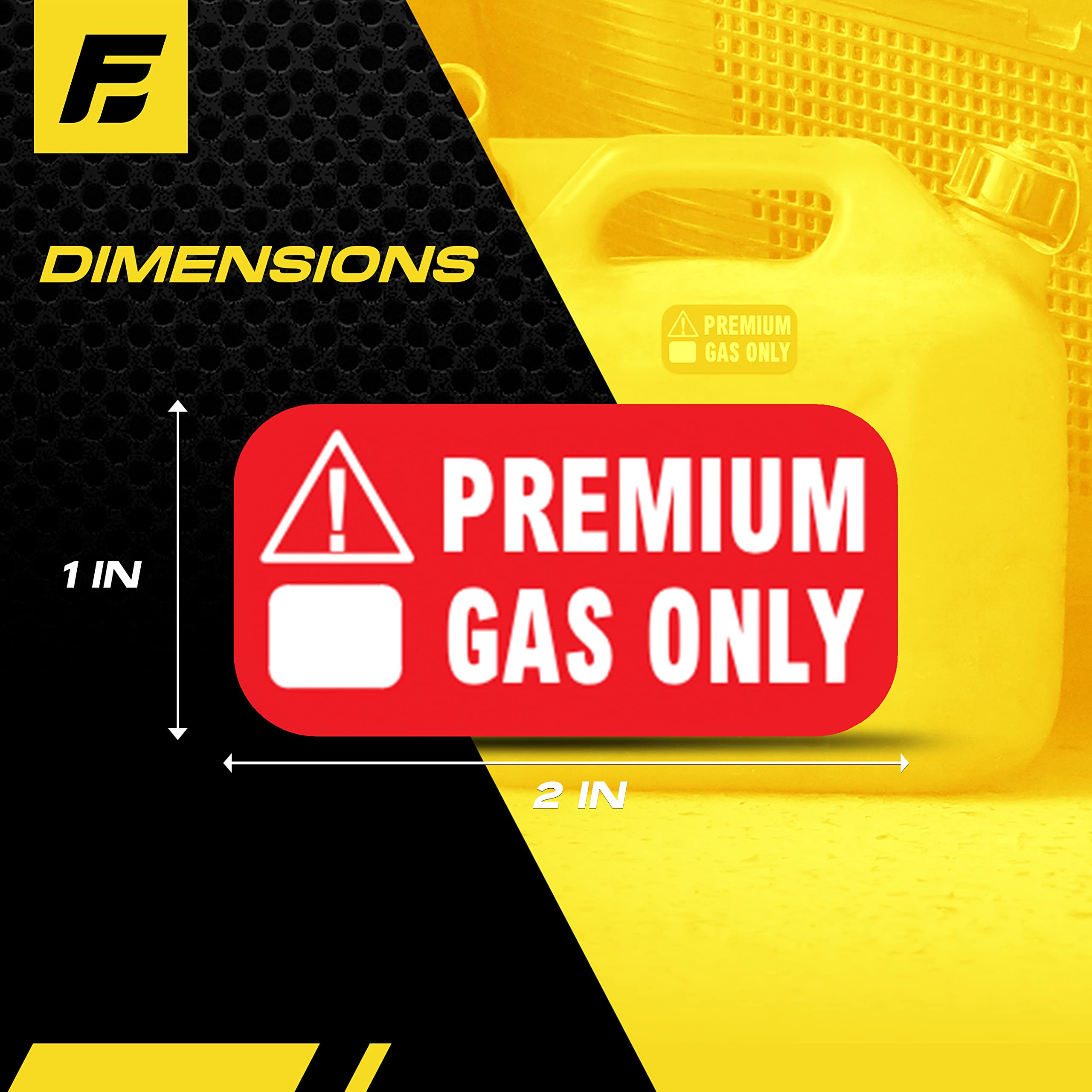 Premium Fuel Only Sticker, 91 Octane Sticker For Atvs, Sports And Race Cars - Weather Proof, Extreme Stick, Commercial Grade Fue