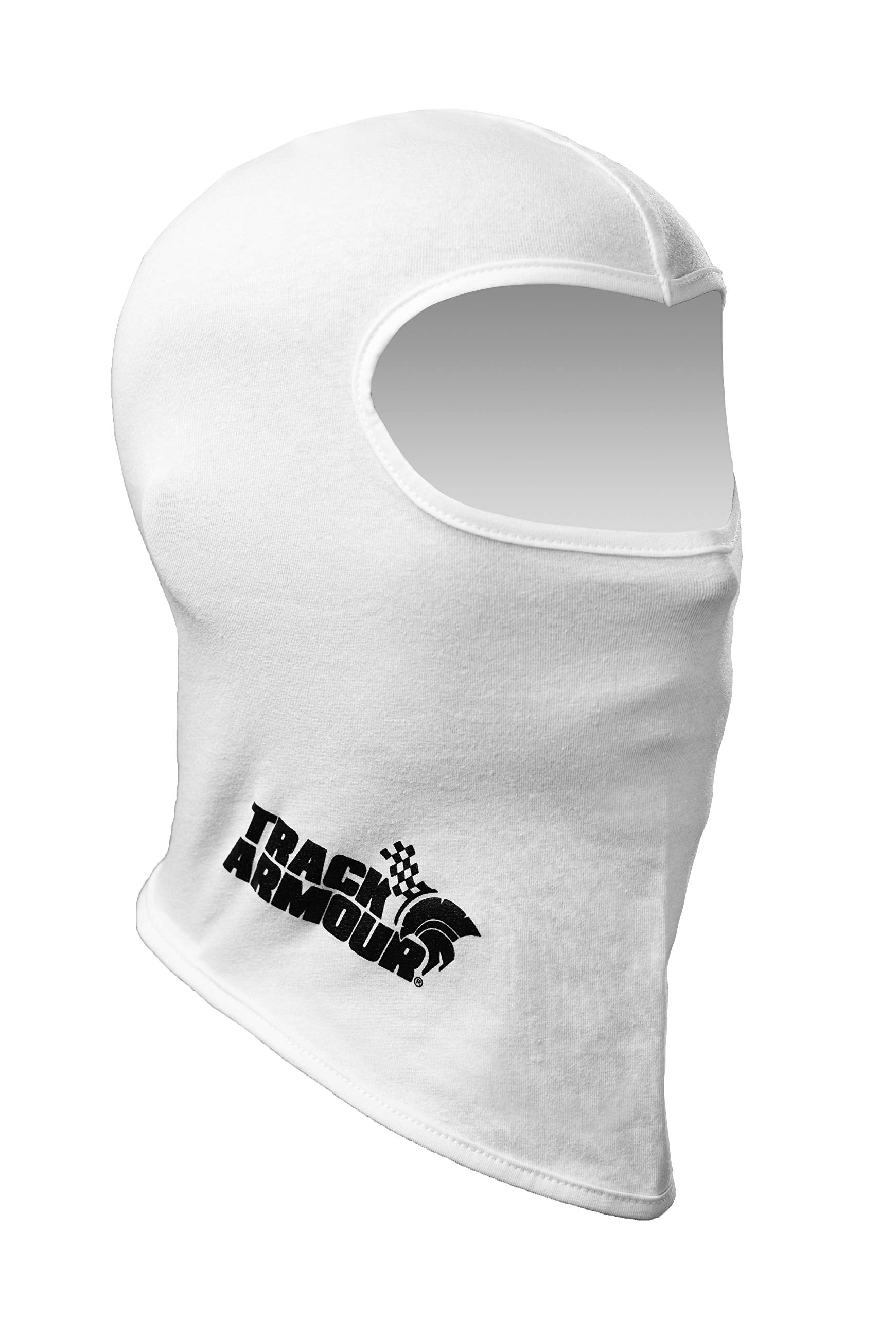 Track Armour Racing Head Sock Balaclava For Auto And Motorcycle Racing White Color Tahs-Wt