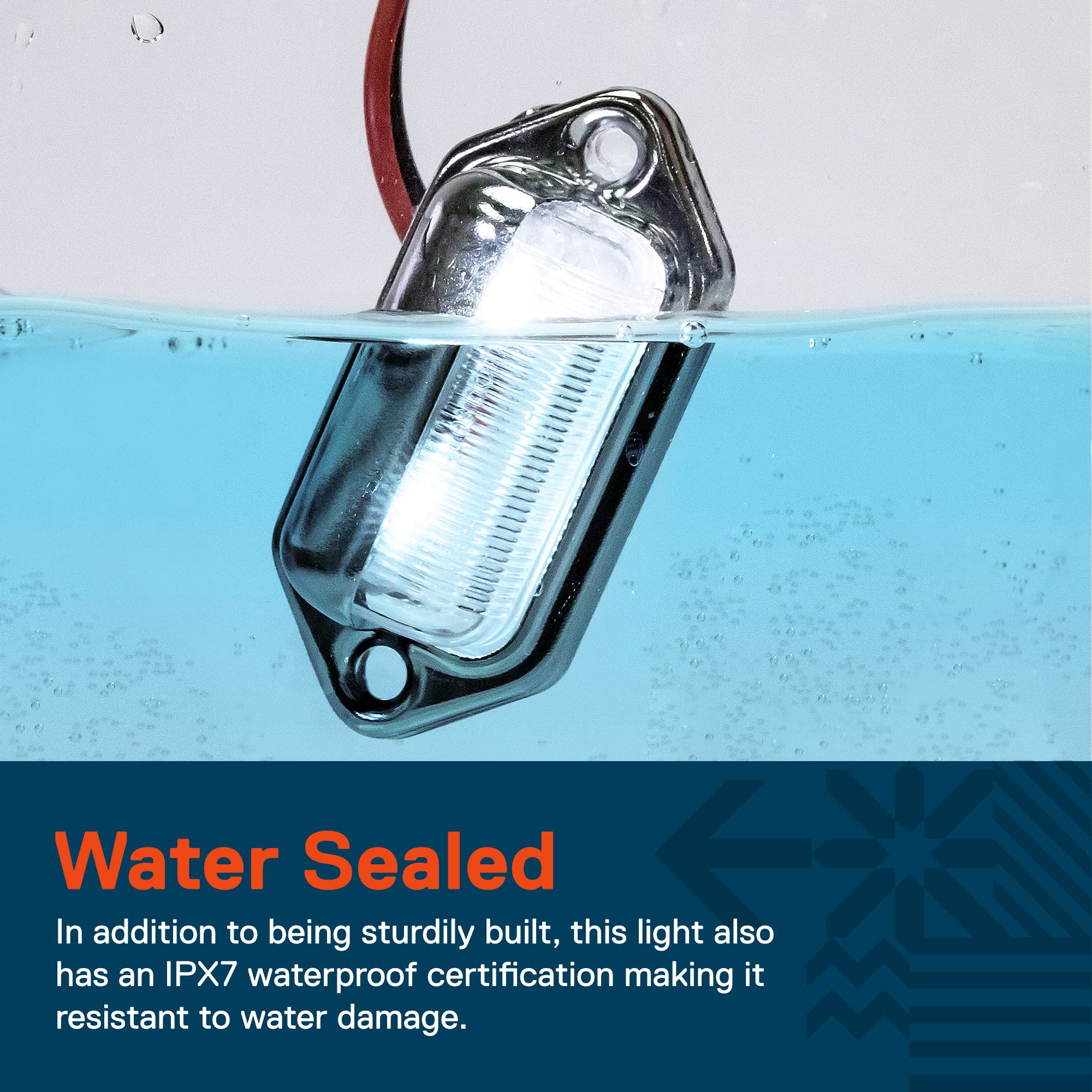 True Mods 2Pc Chrome Boat Trailer Led License Plate Lights [Dot Fmvss 108] [Sae L] [Surface Mount] [Waterproof] [12V Dc] Univers