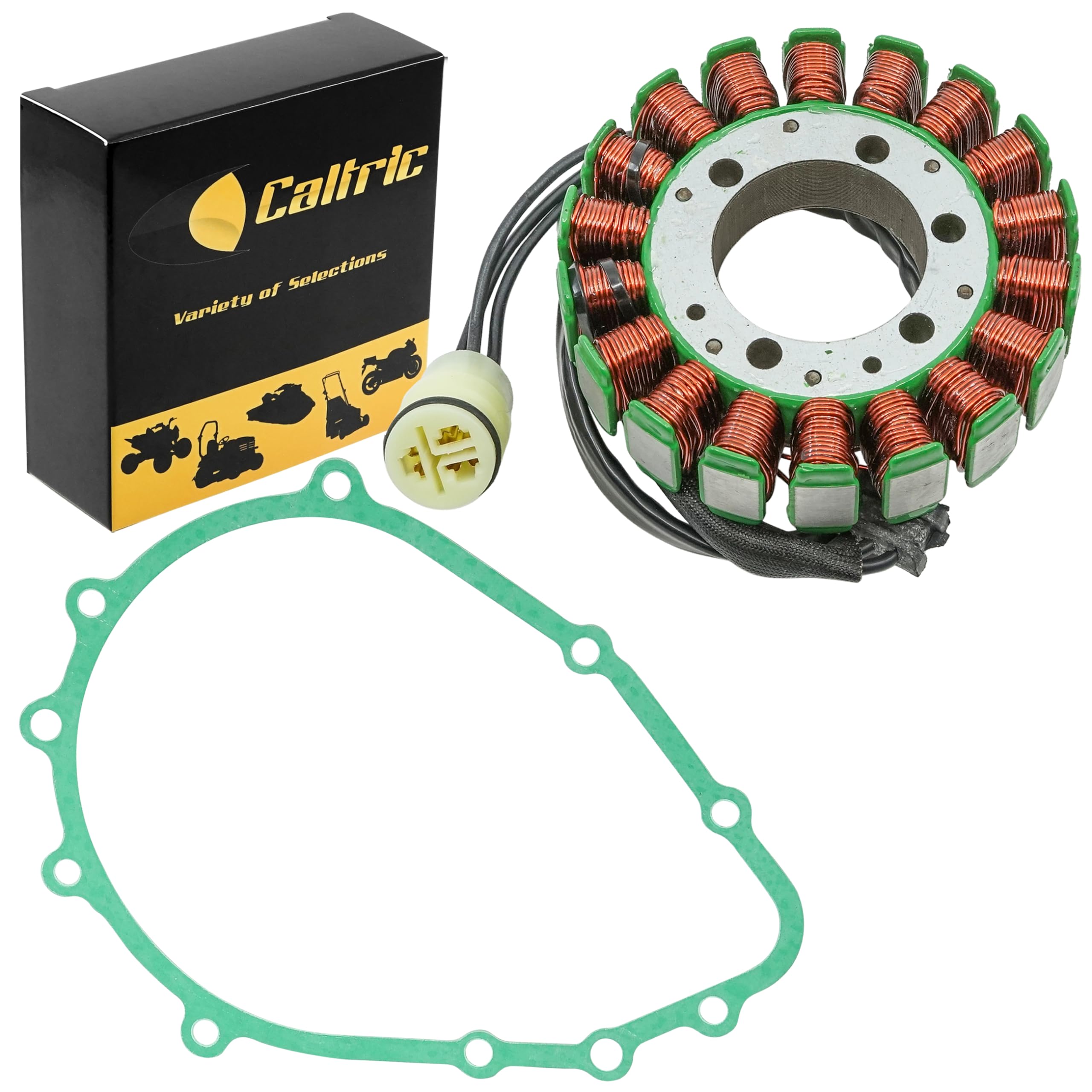 Caltric Stator and Gasket Compatible with Honda Zx636 Zx-636 Zx 636 Ninja Zx-6R Zx6R Zx 6R 2003-2004