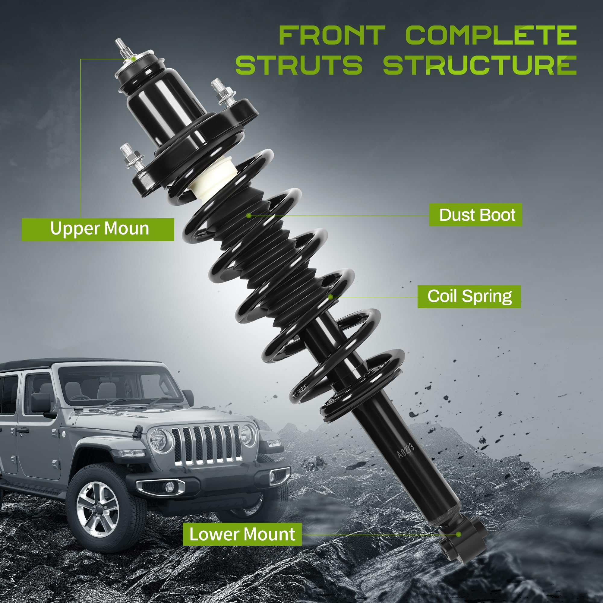 Autosaver88 Rear Complete Struts Shocks Assembly Compatible With 2011-14 Chrysler 200, Compatible, 2007-2010 Chrysler Sebring Se