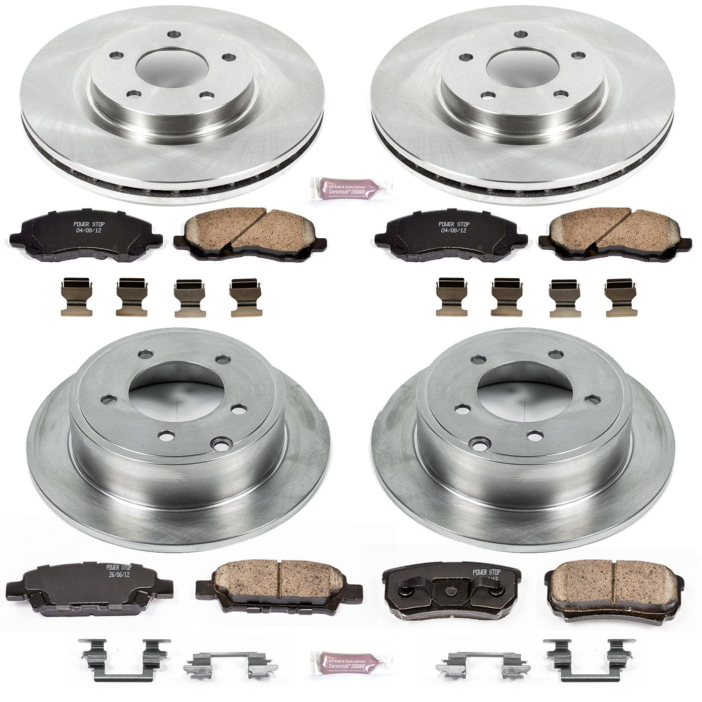 Power Stop KOE2840 Autospecialty Front and Rear Replacement Brake Kit-OE Brake Rotors & Ceramic Brake Pads For Chrysler 200 Sebr